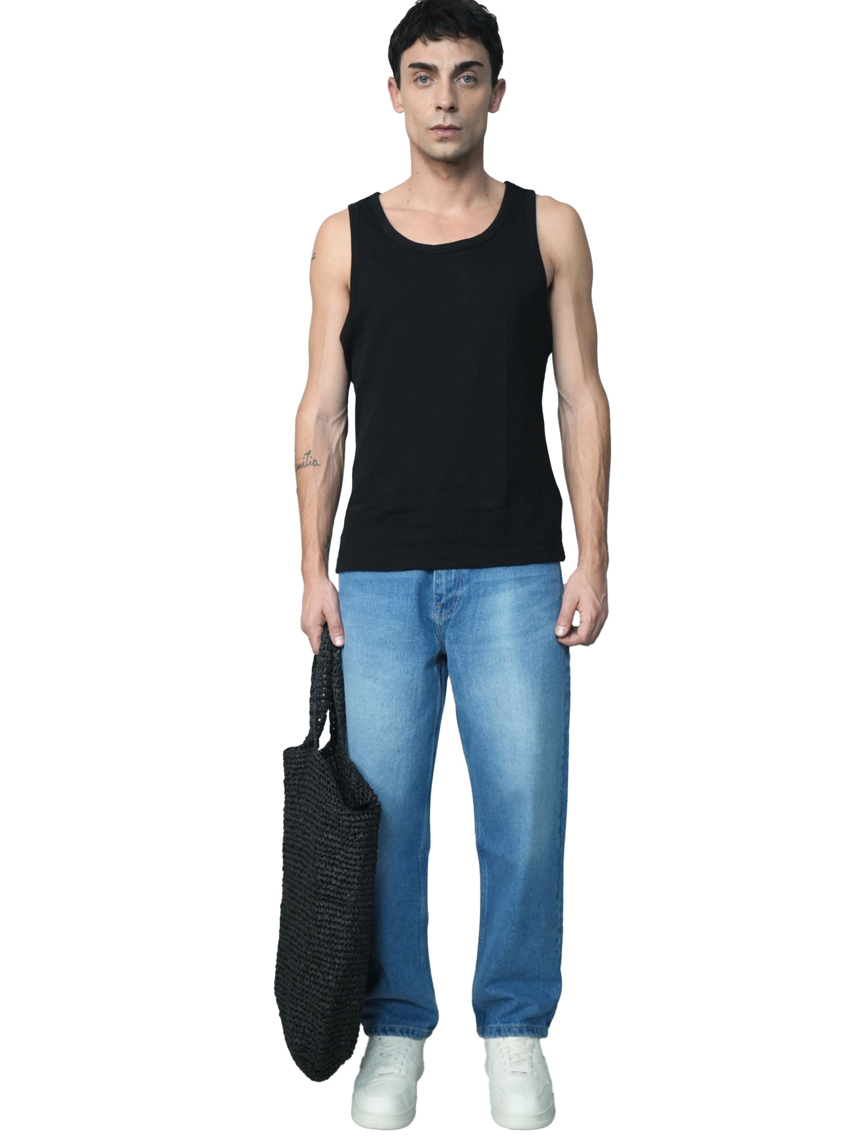 Classic Edge Relaxed Denims In Mid Blue