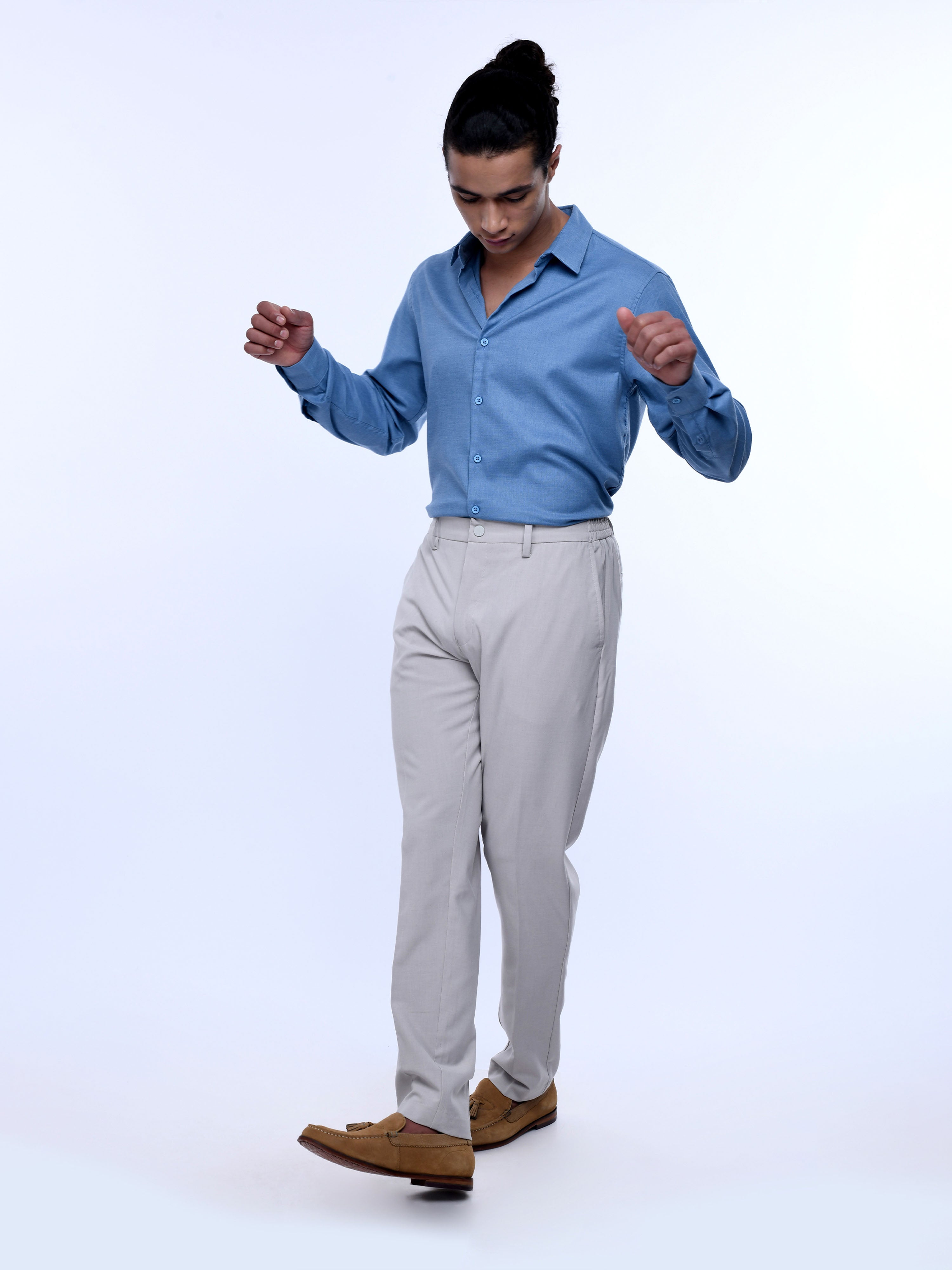 Cream Mens Formal Trousers