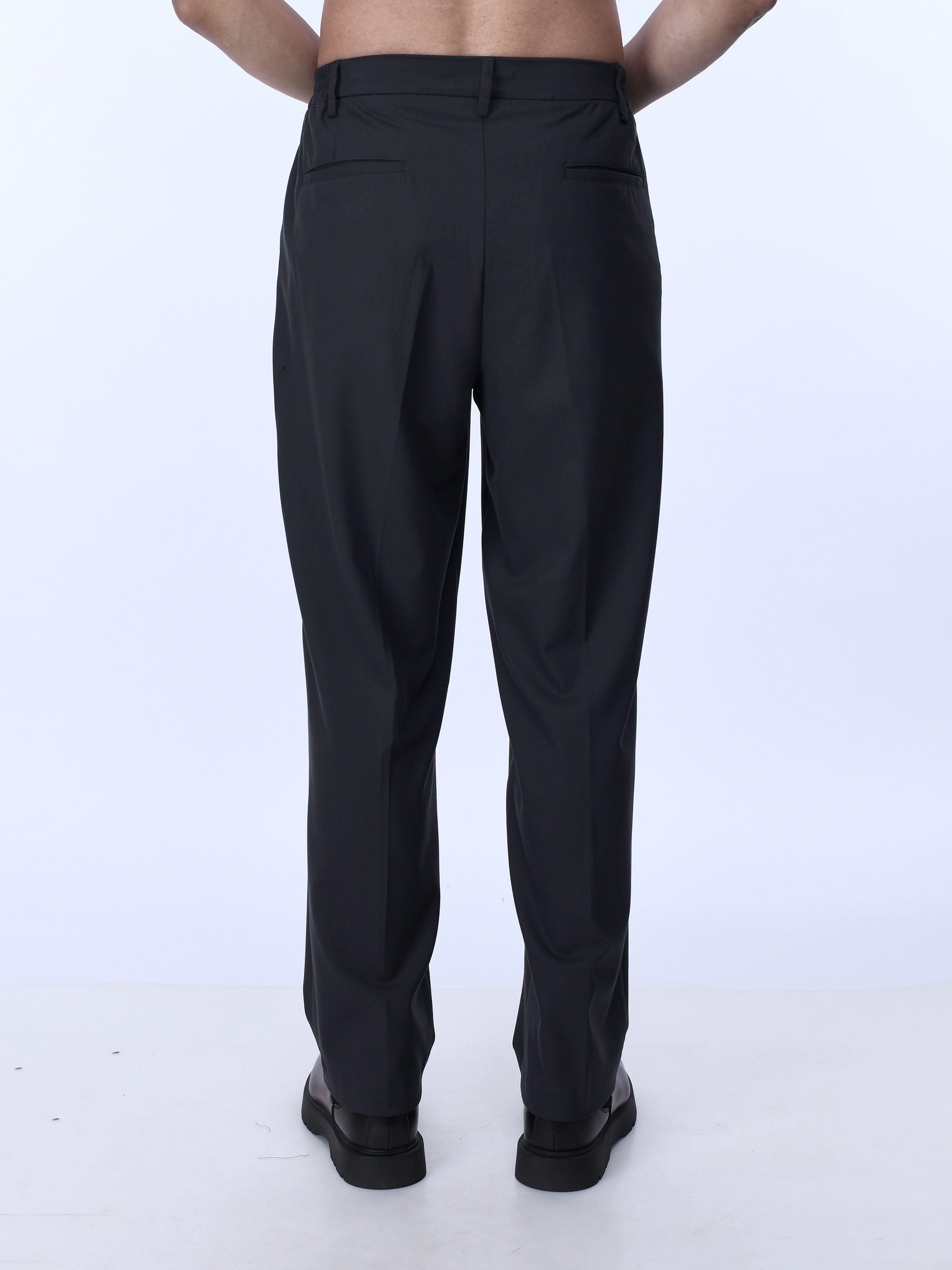 Dark Grey Mens Relaxed Trousers