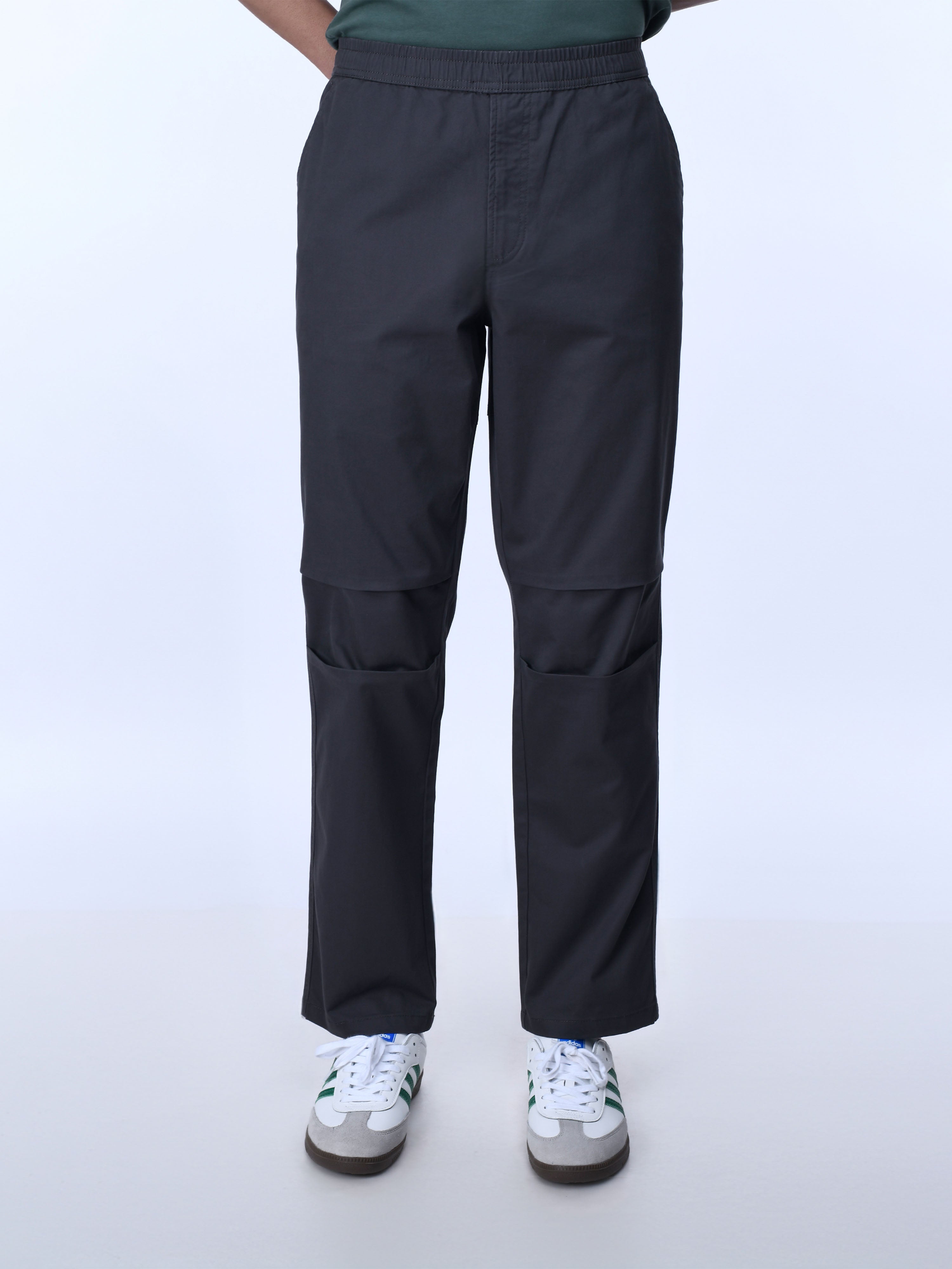 Grey Mens Relaxed Denim Joggers Pants