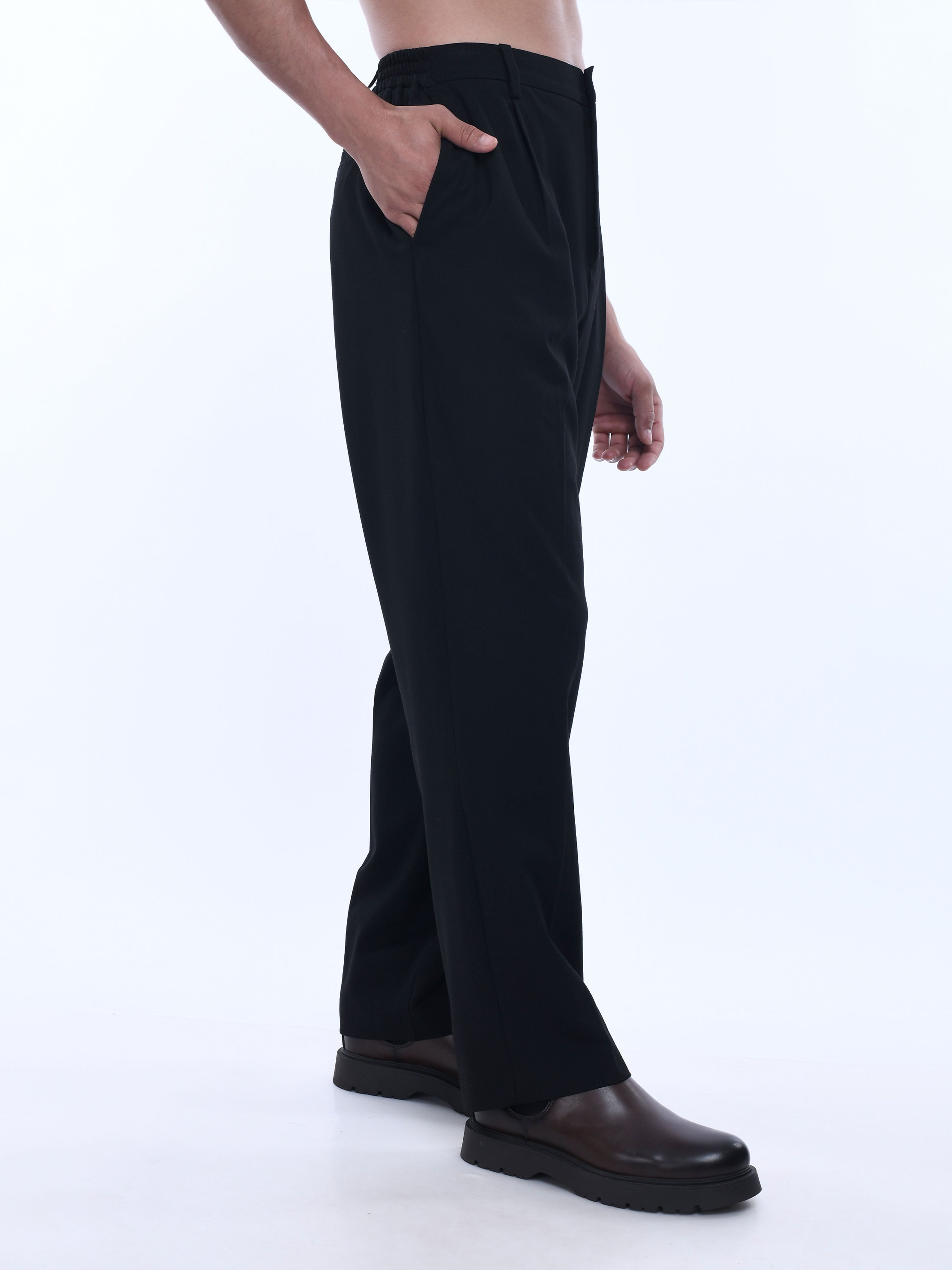 Black Relaxed Fit Trousers
