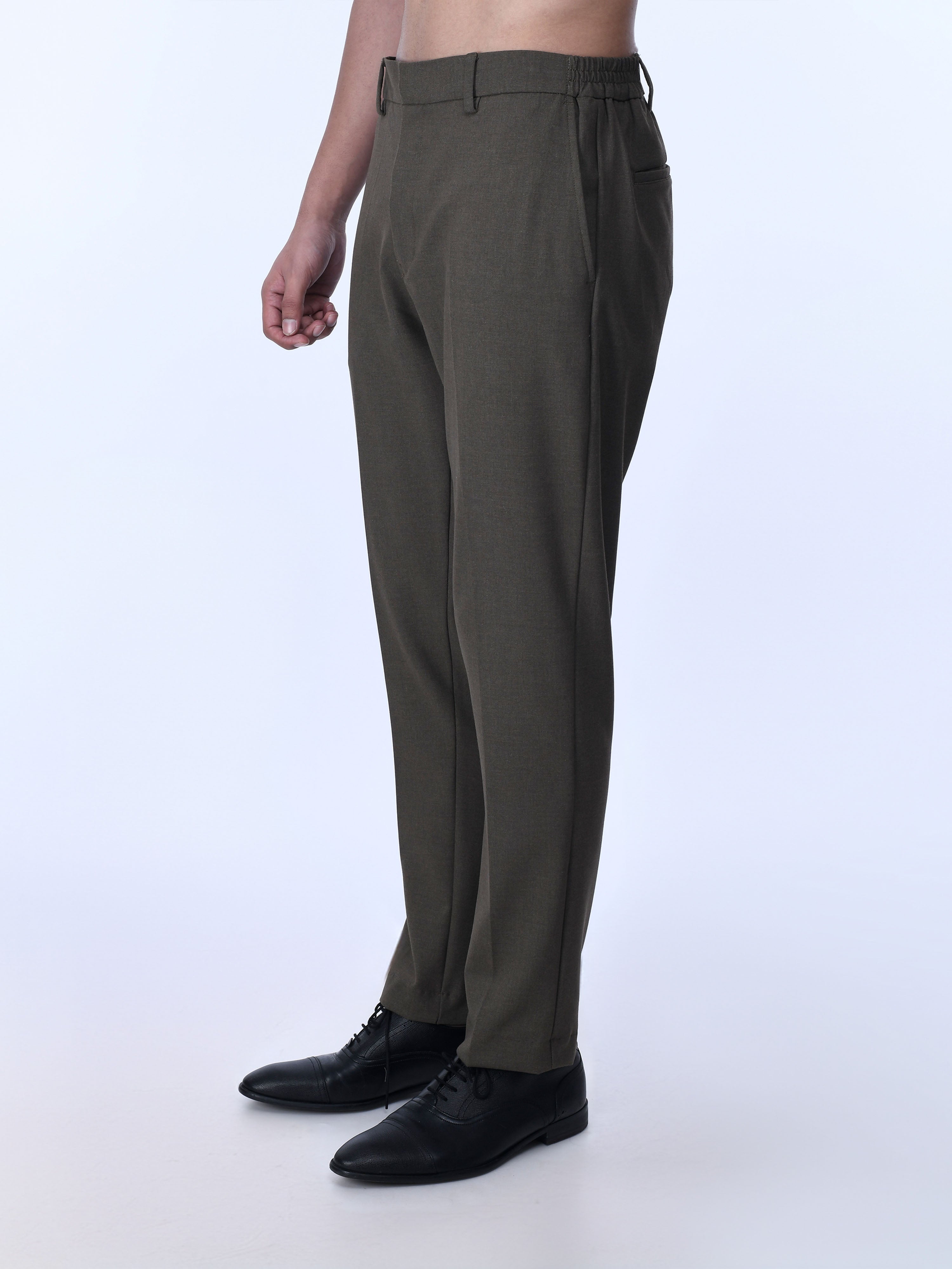 Soft Brown Tailored Trousers for Men