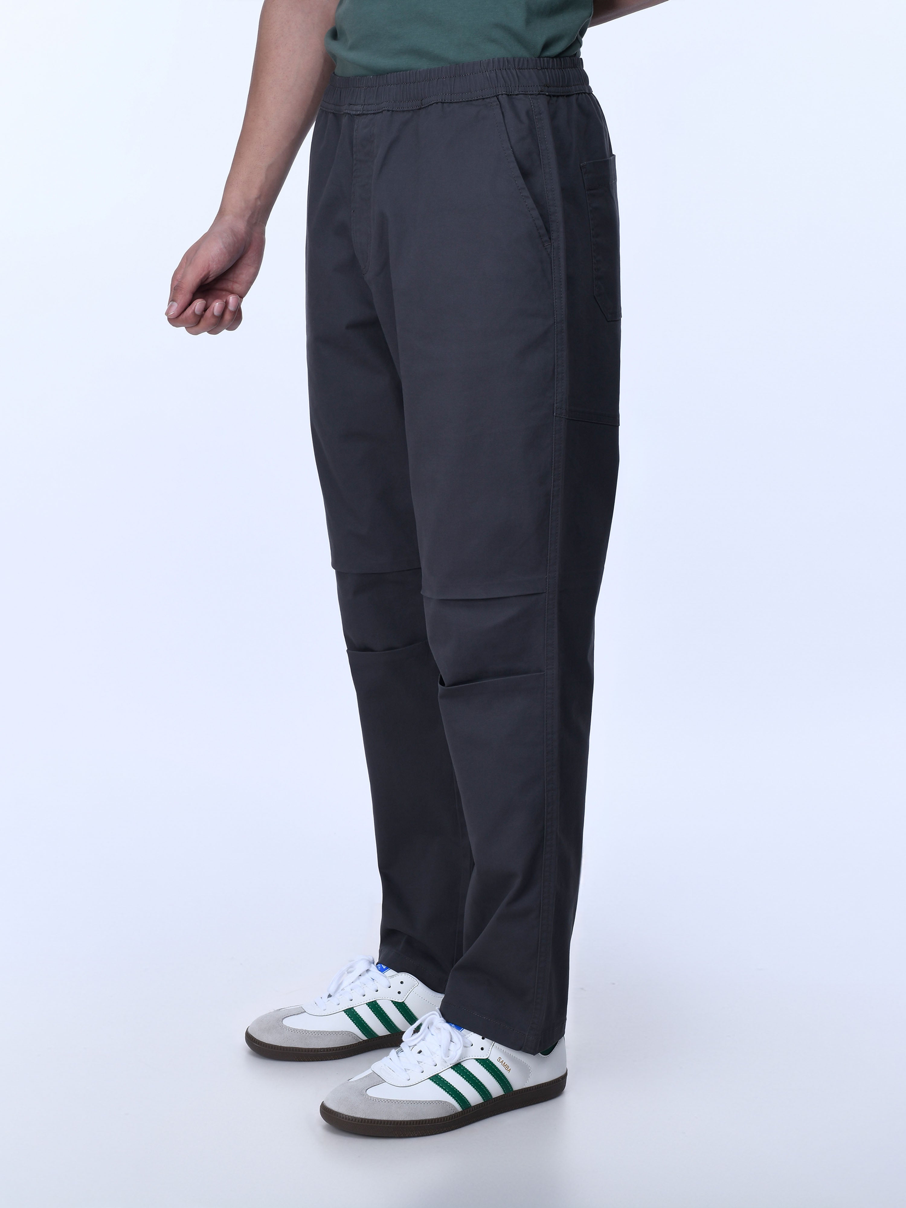 Grey Mens Relaxed Denim Joggers Pants
