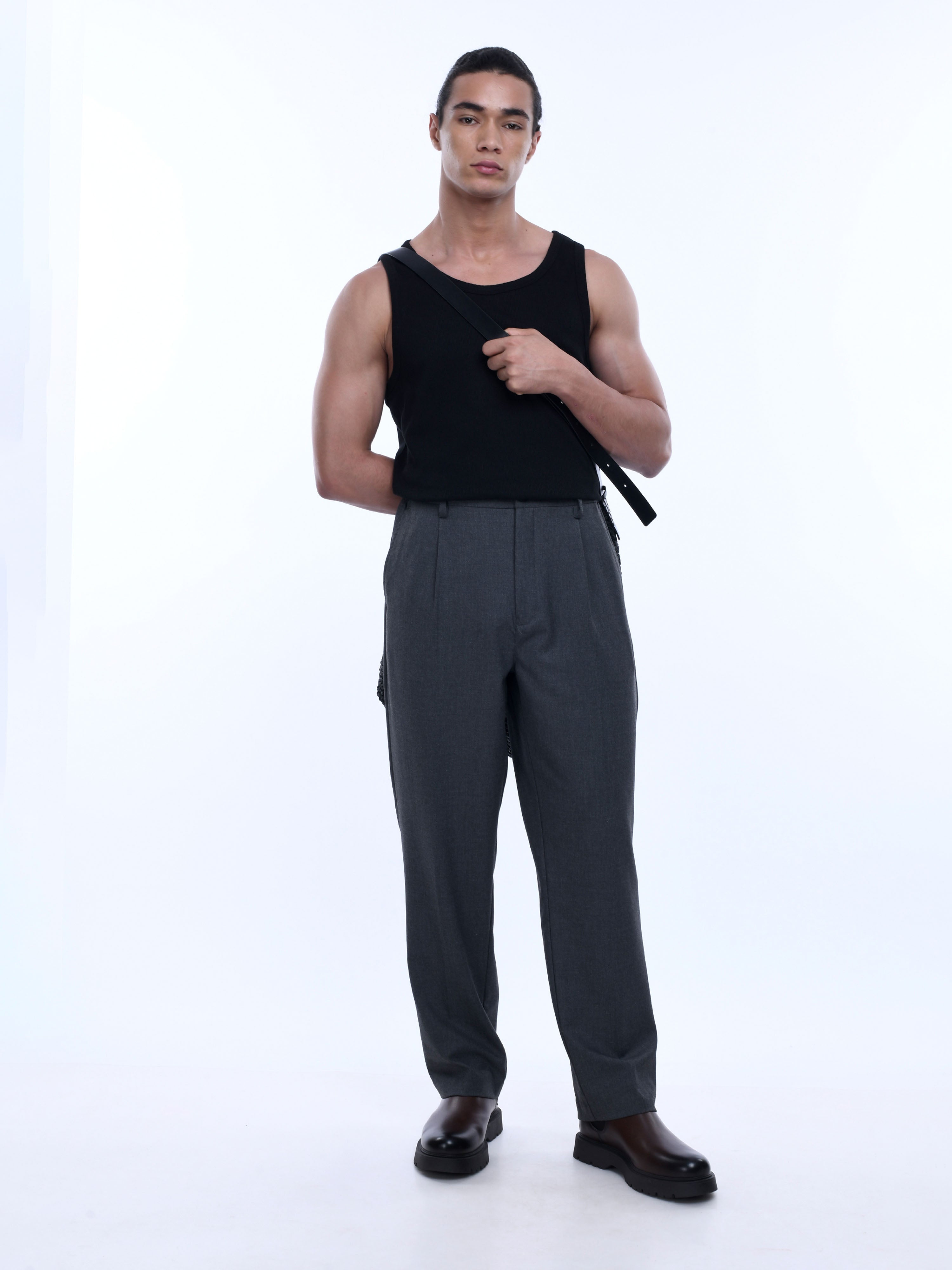 Dark Grey Relaxed Fit Trousers