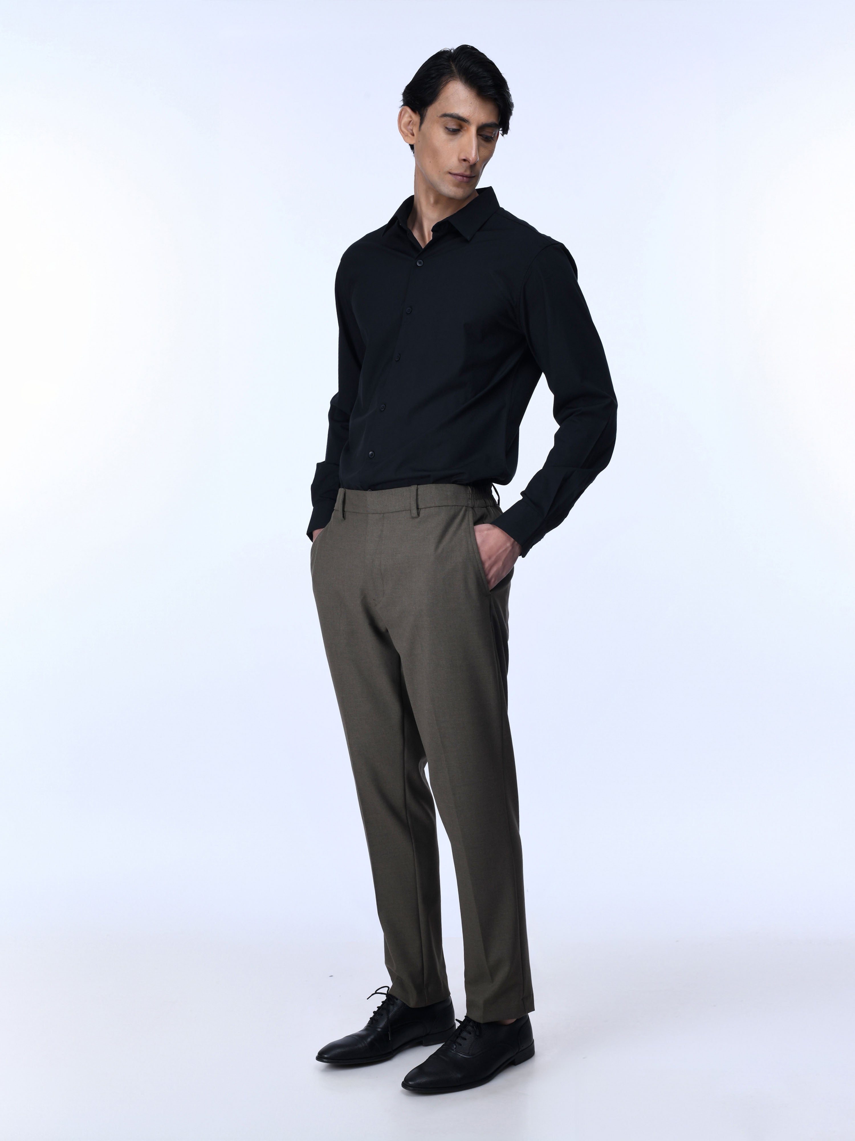 Soft Brown Tailored Trousers for Men