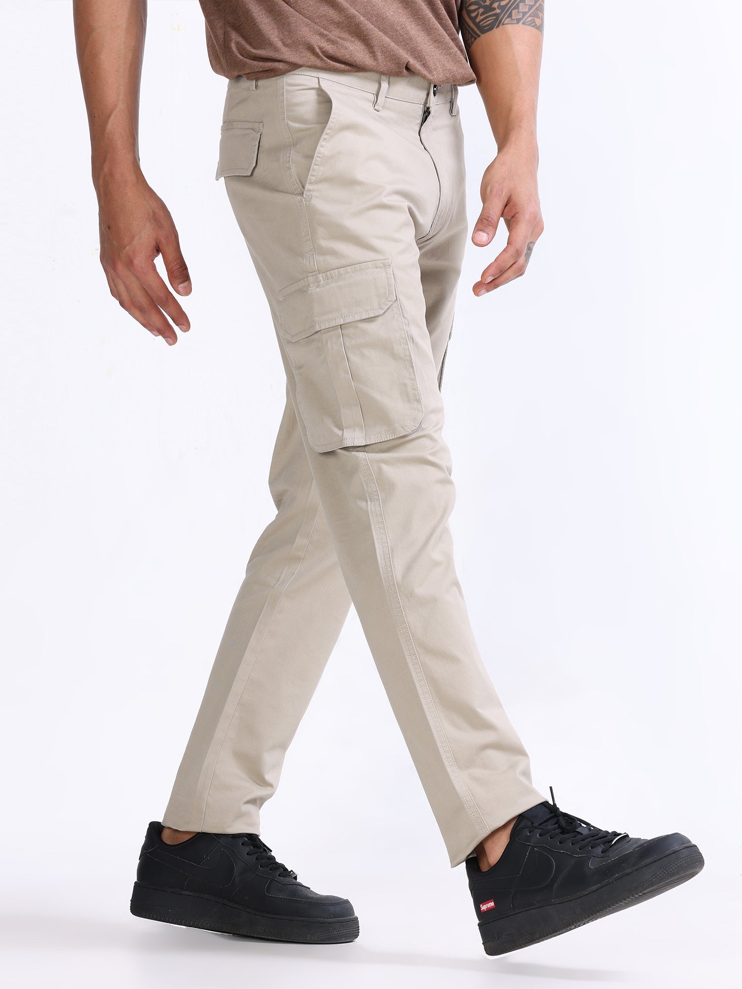 Fine Twill Beige Elevated Cargo