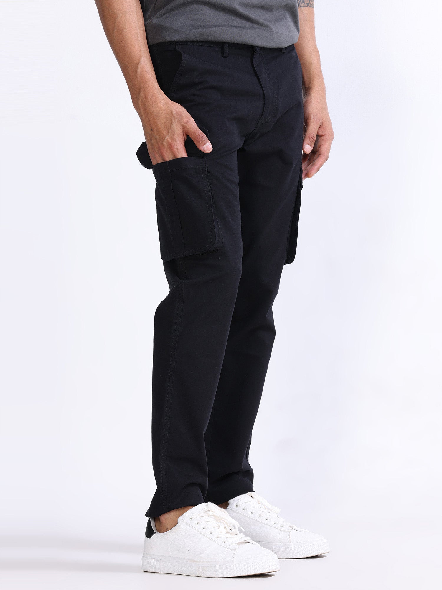 Fine Twill Black Elevated Cargo