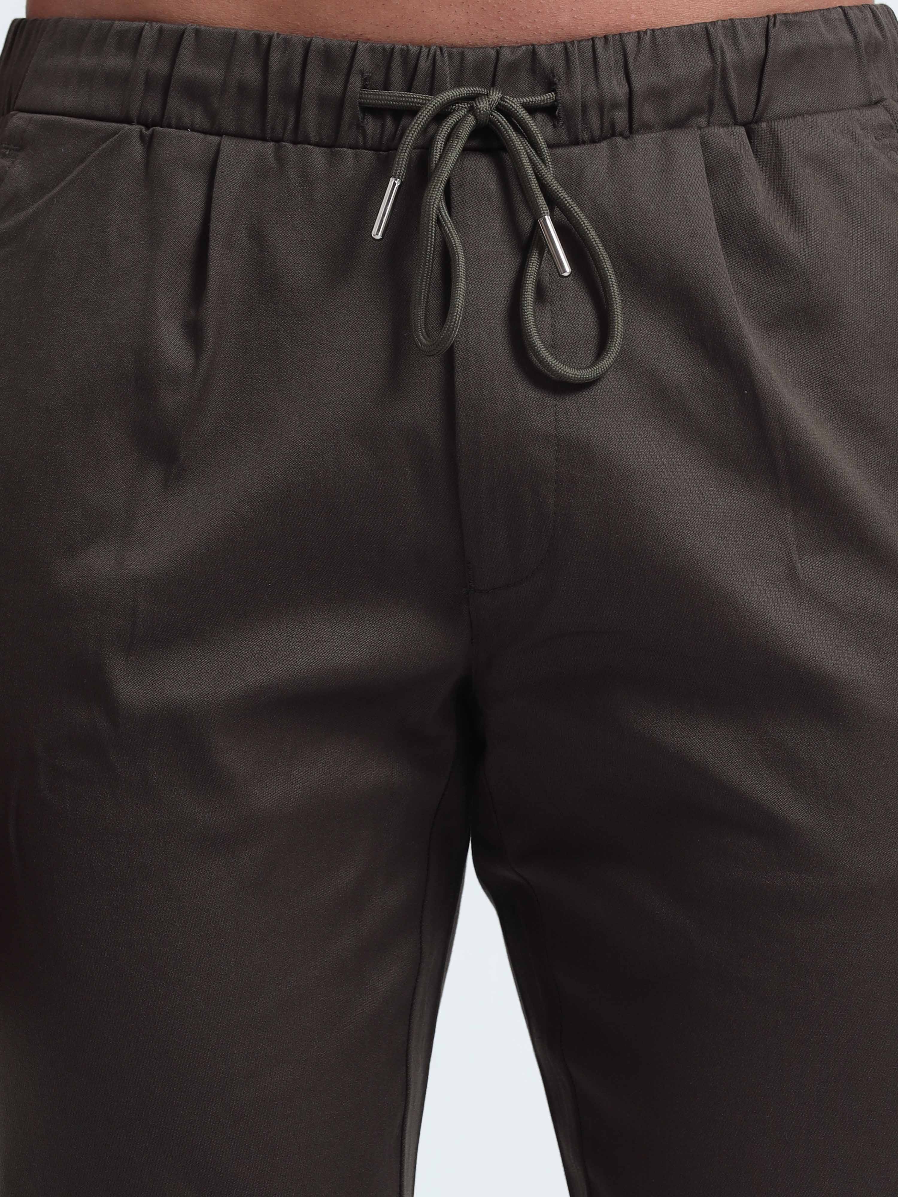 Rich Cotton Olive Ankle Pant for Men