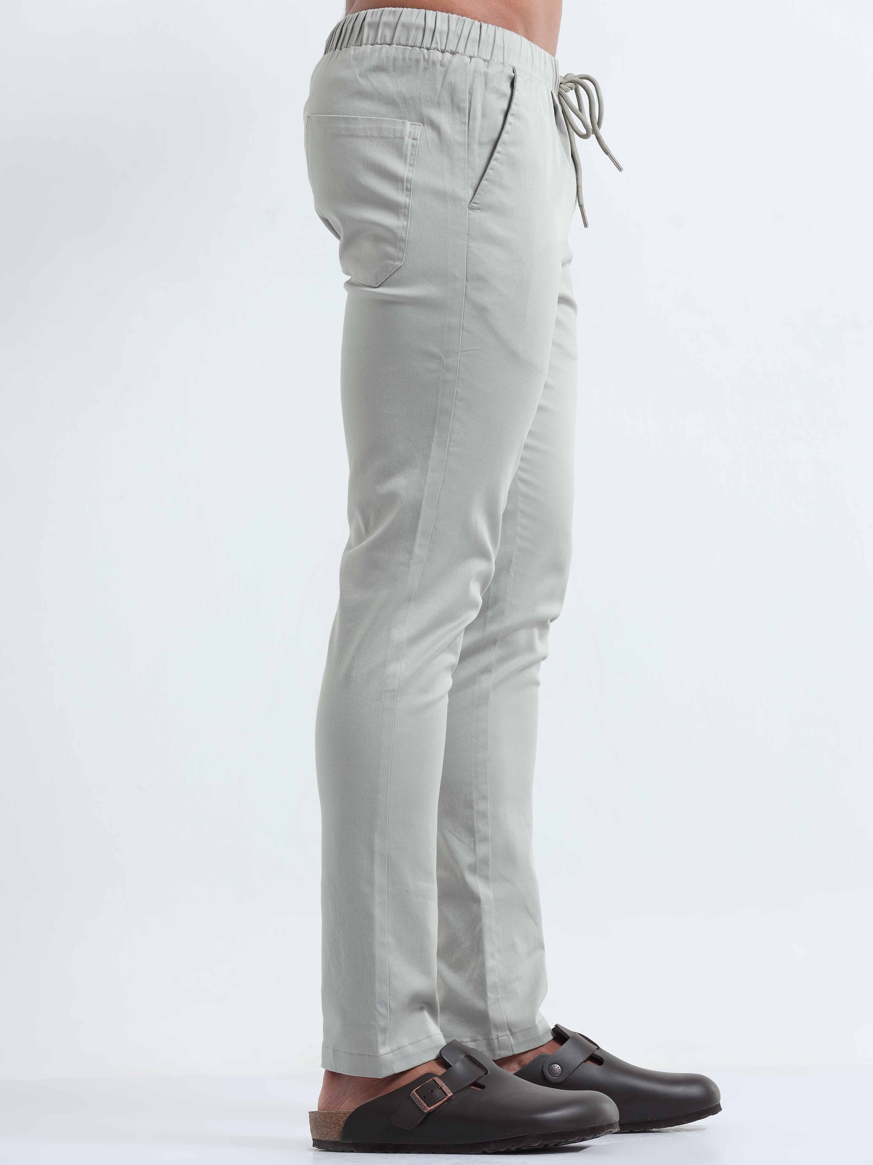 Rich Cotton Grey Ankle Pant for men