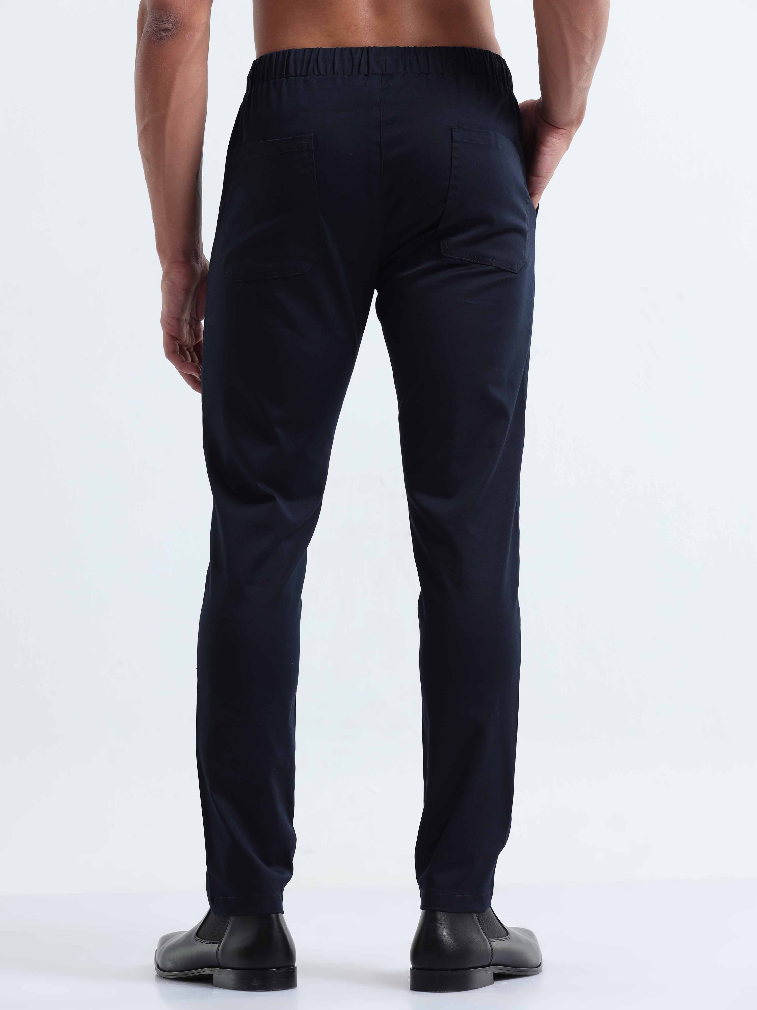 Rich Cotton Navy Ankle Pant for Men