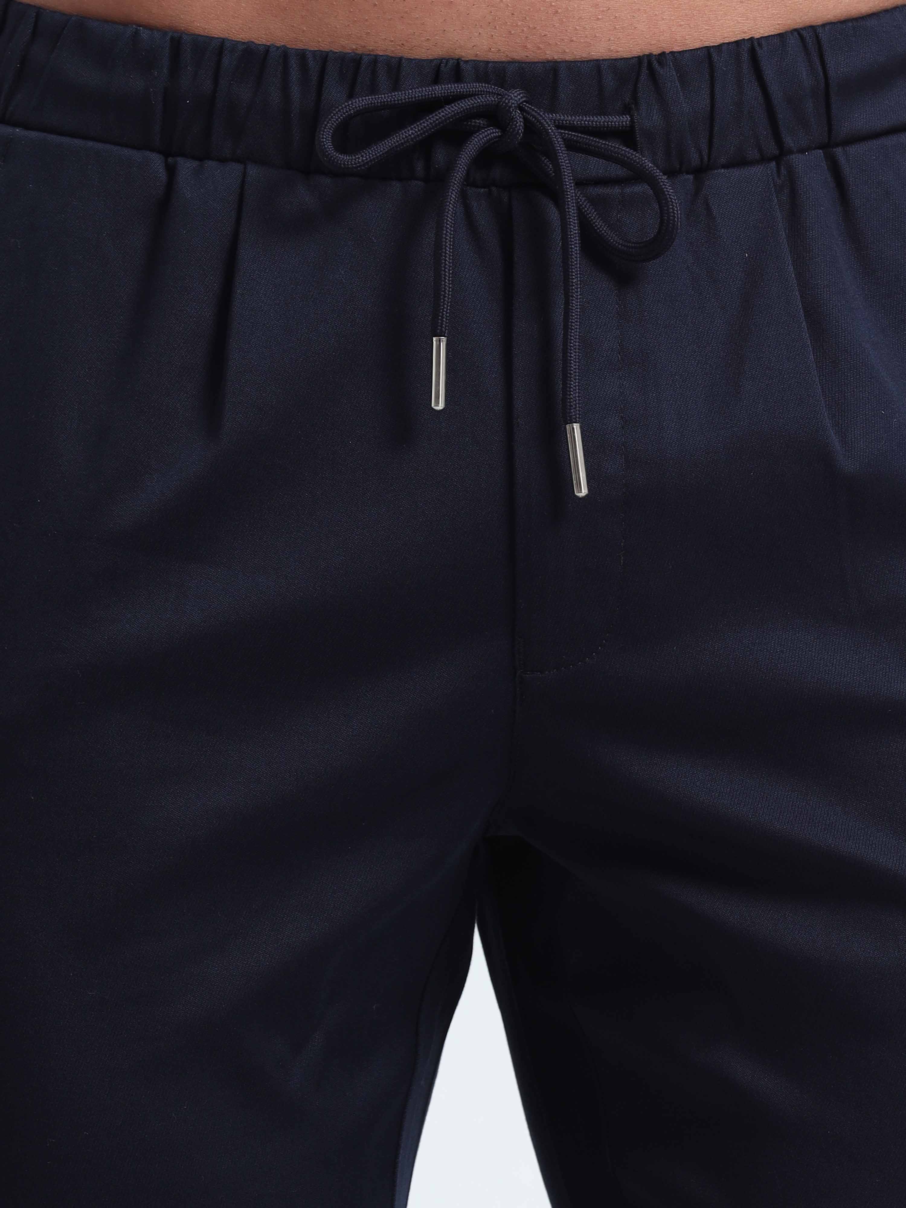 Rich Cotton Navy Ankle Pant for Men