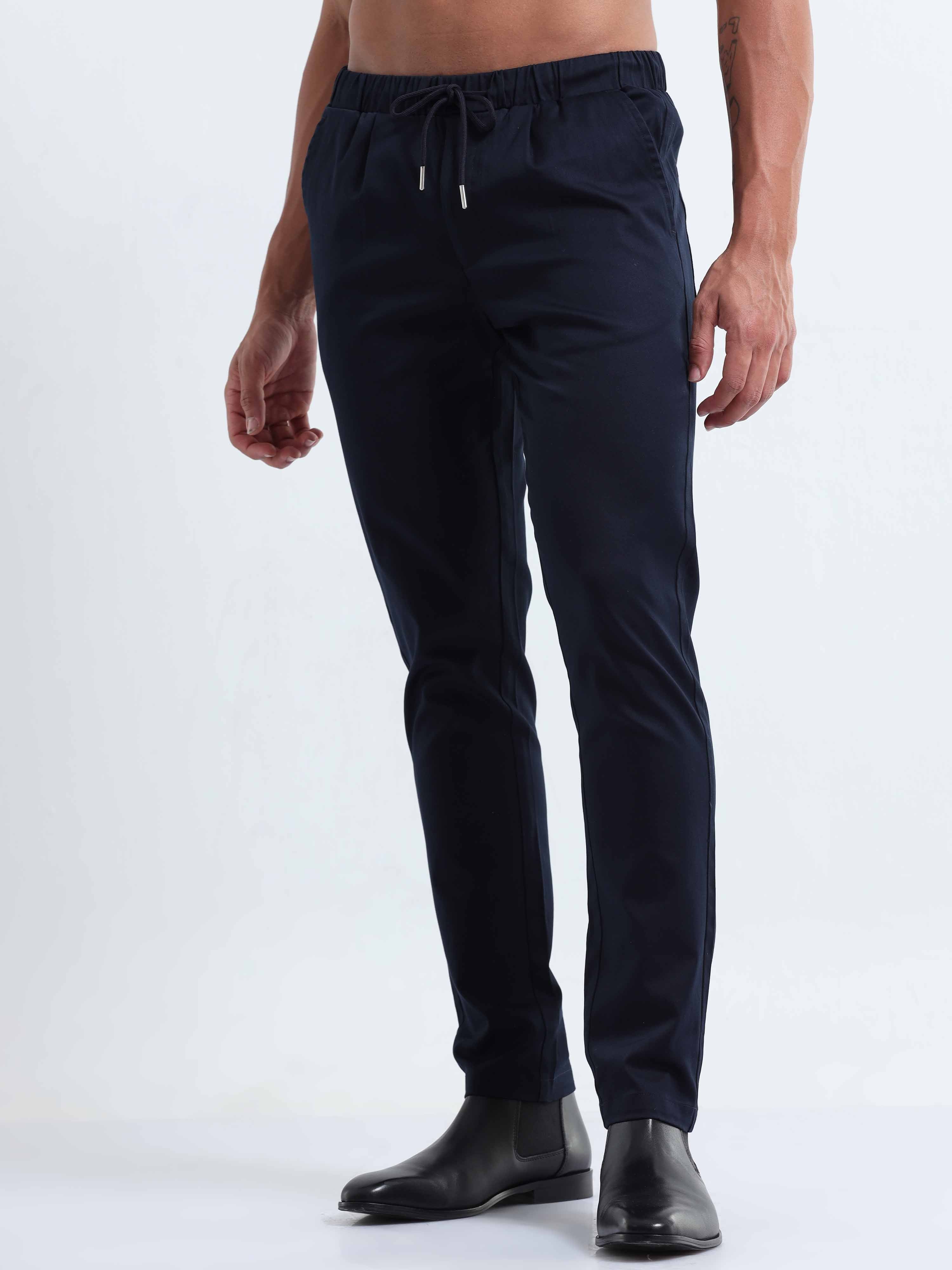 Rich Cotton Navy Ankle Pant for Men