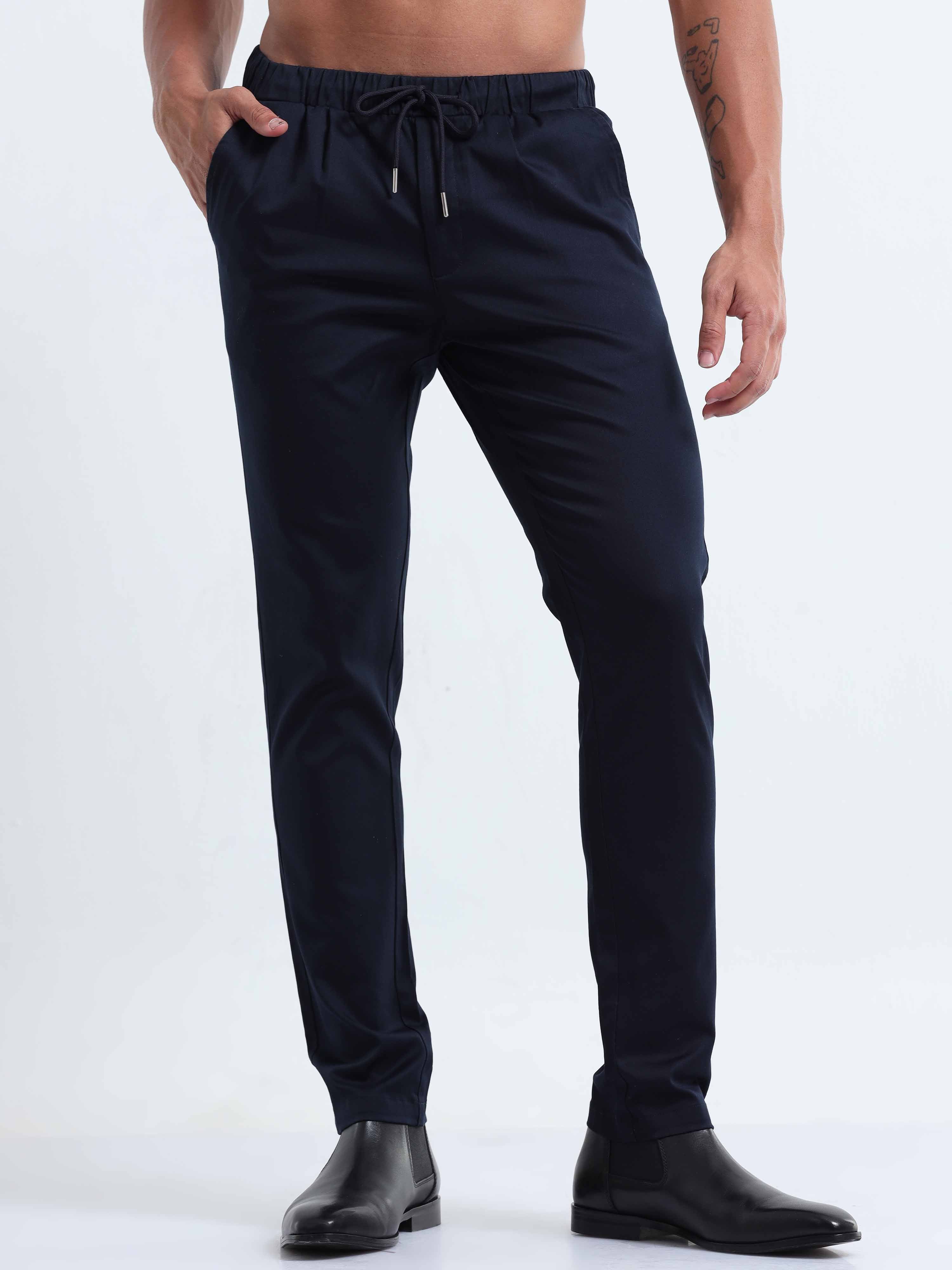 Rich Cotton Navy Ankle Pant for Men