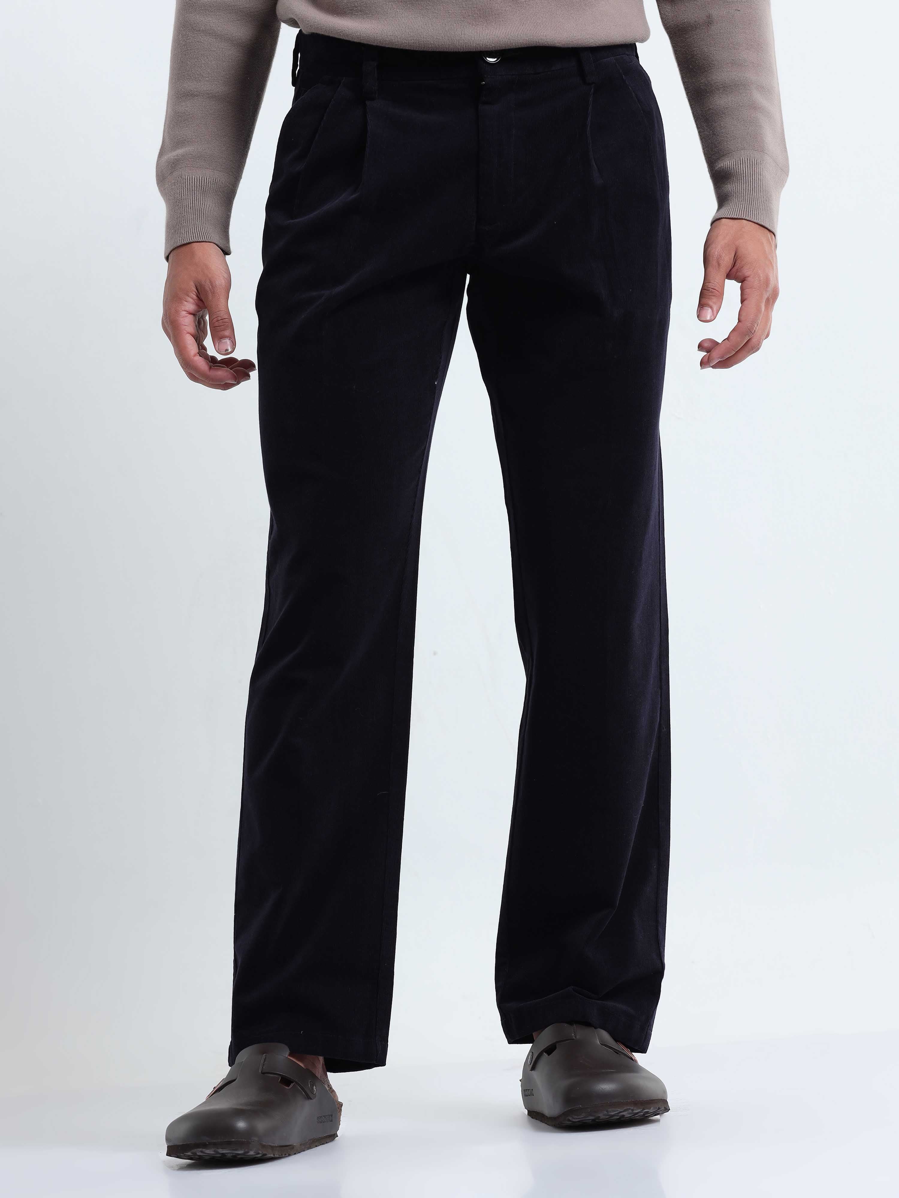 Mens Navy Blue Corduroy Pants