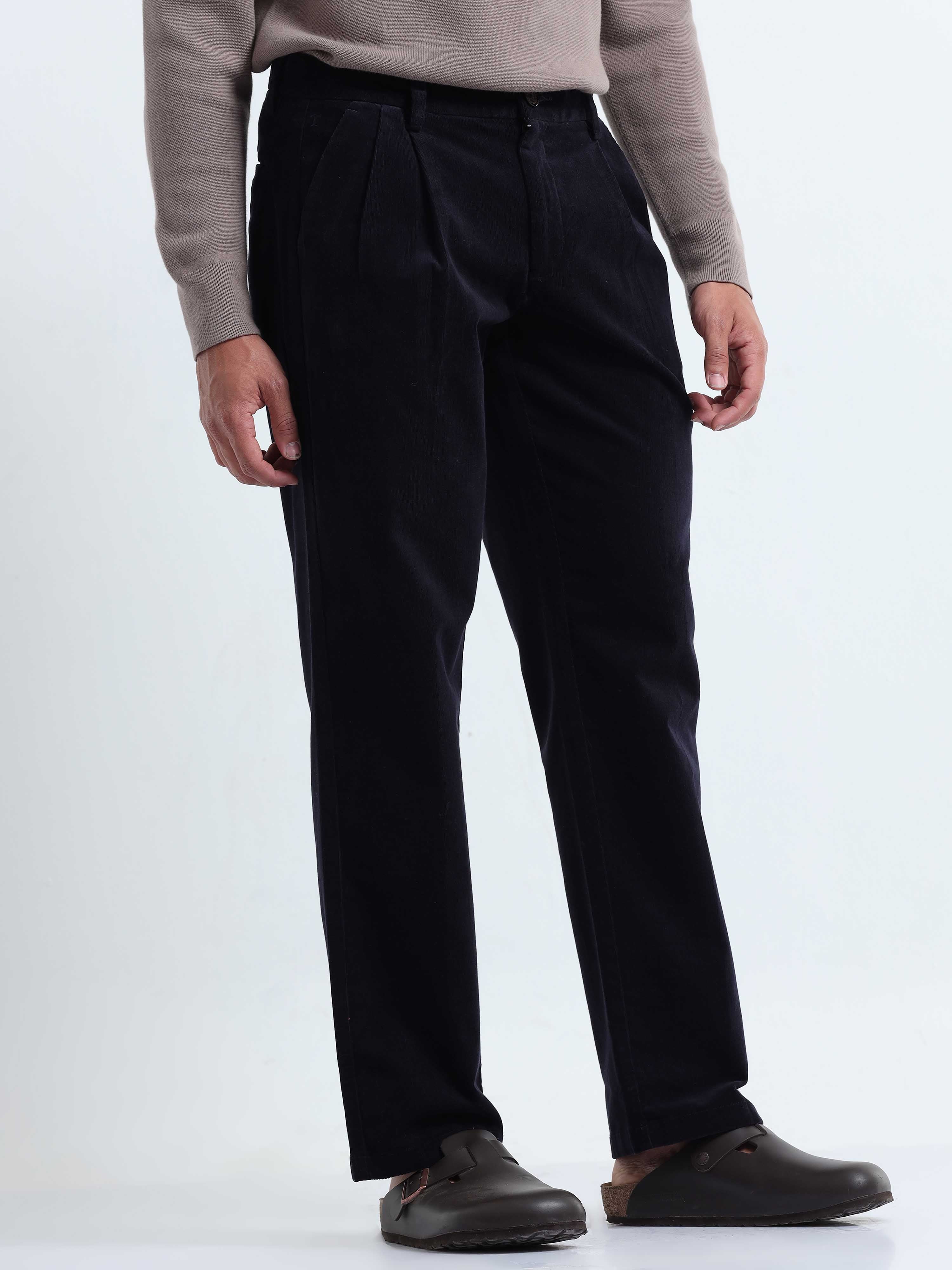 Mens Navy Blue Corduroy Pants