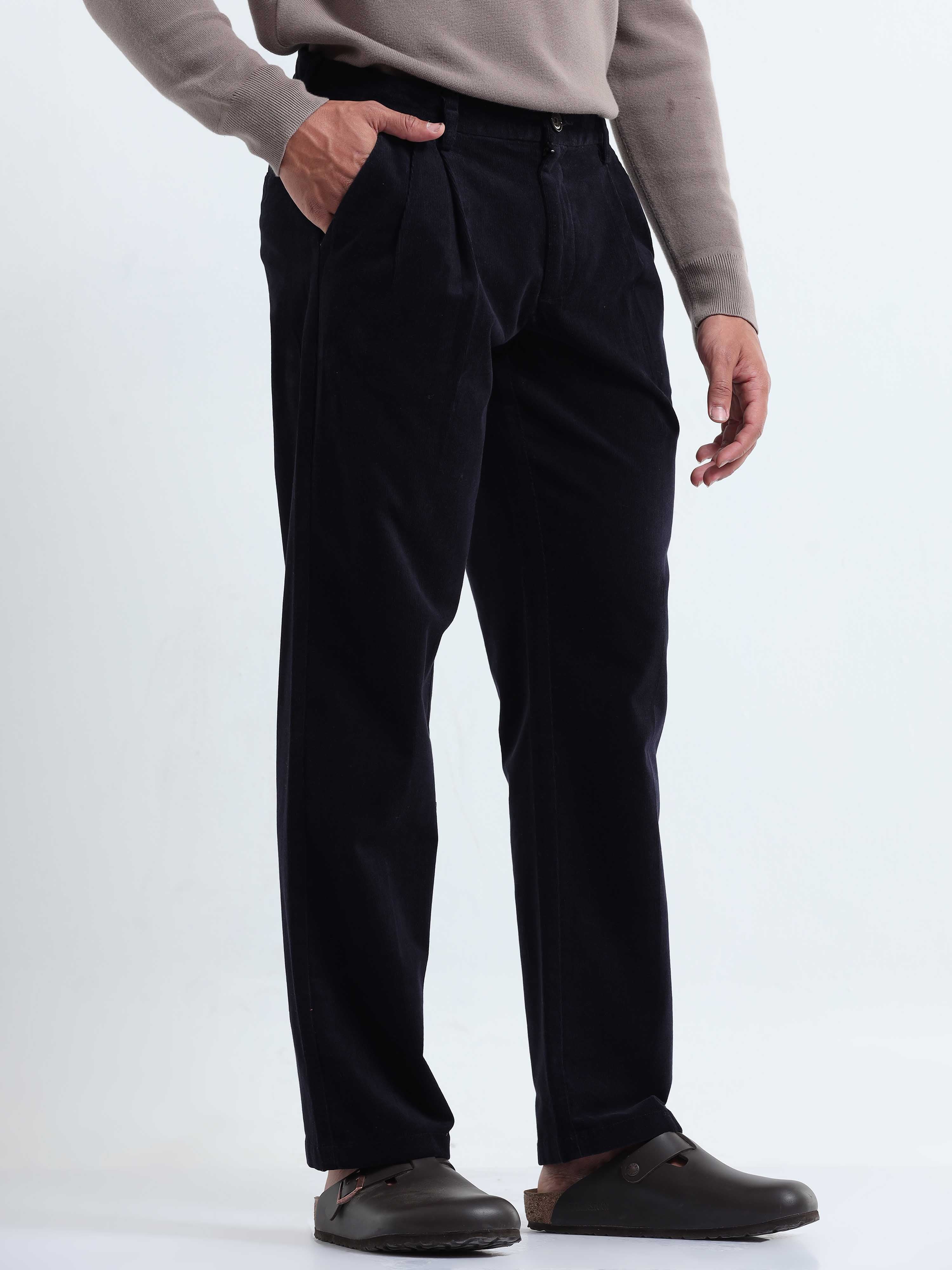 Mens Navy Blue Corduroy Pants