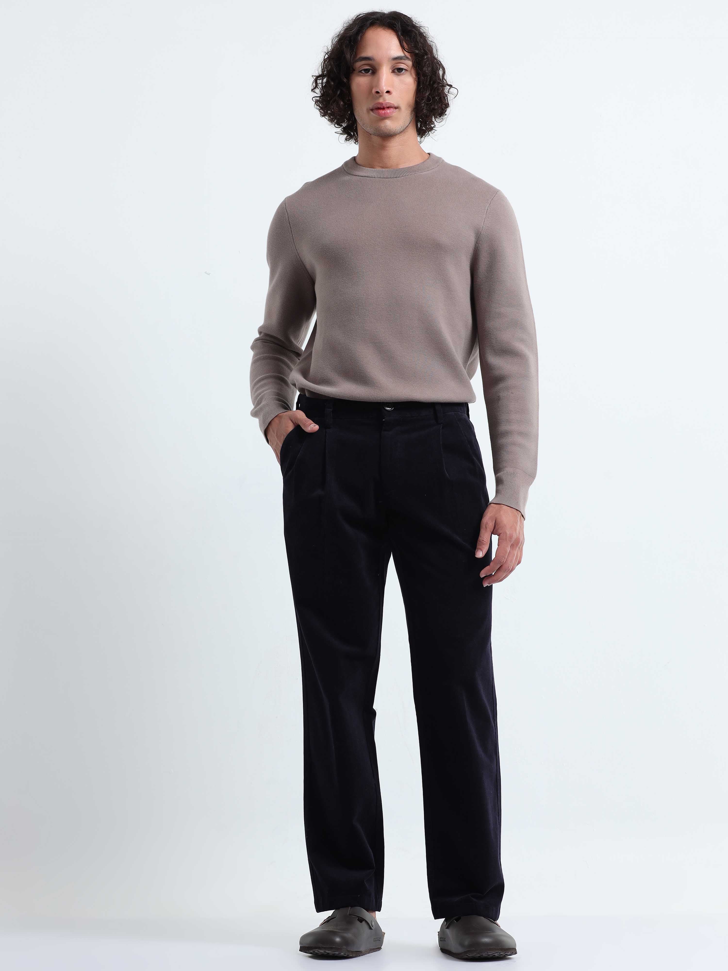 Mens Navy Blue Corduroy Pants