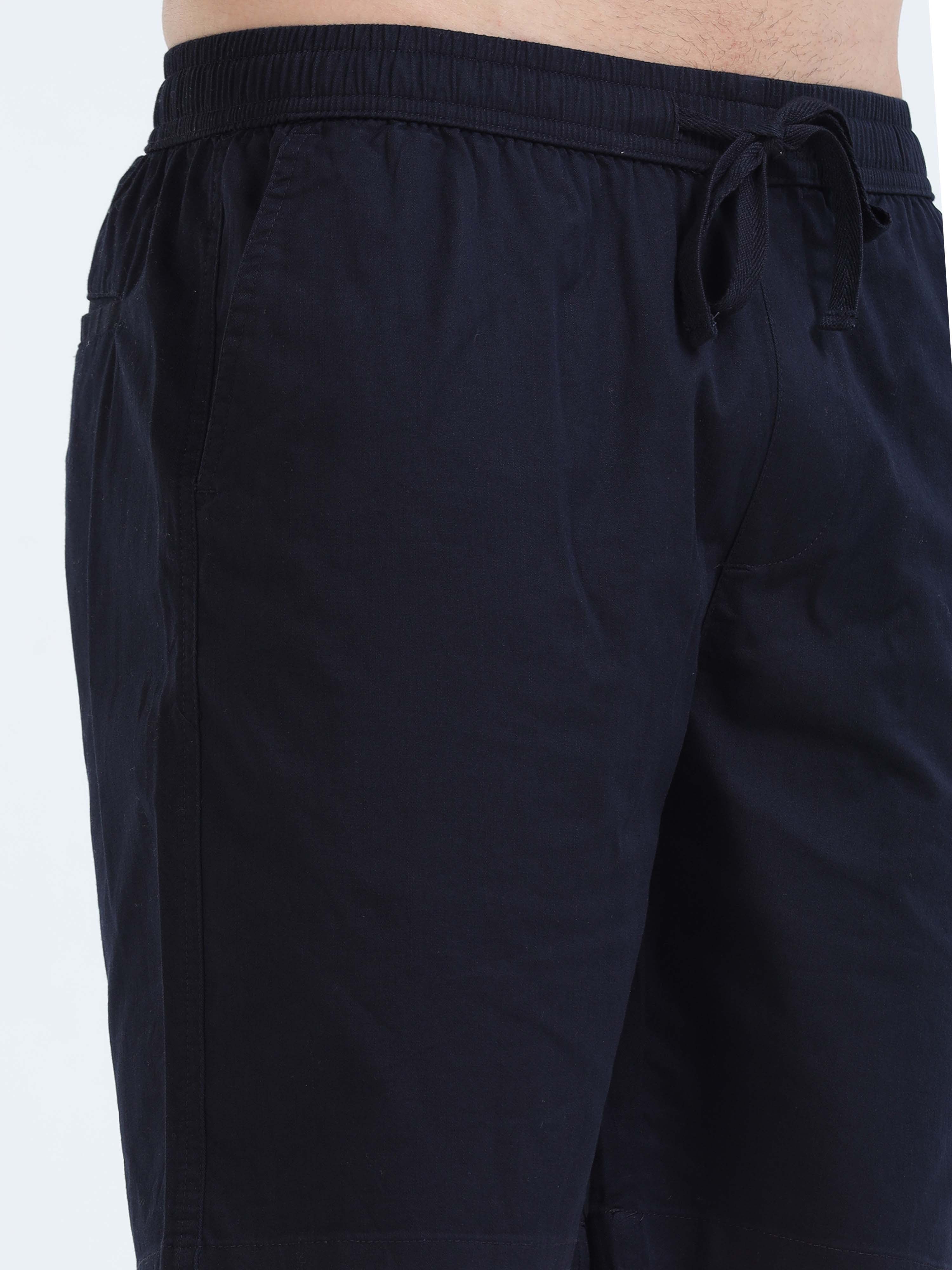 Soft Cotton Navy Plain Shorts for Men