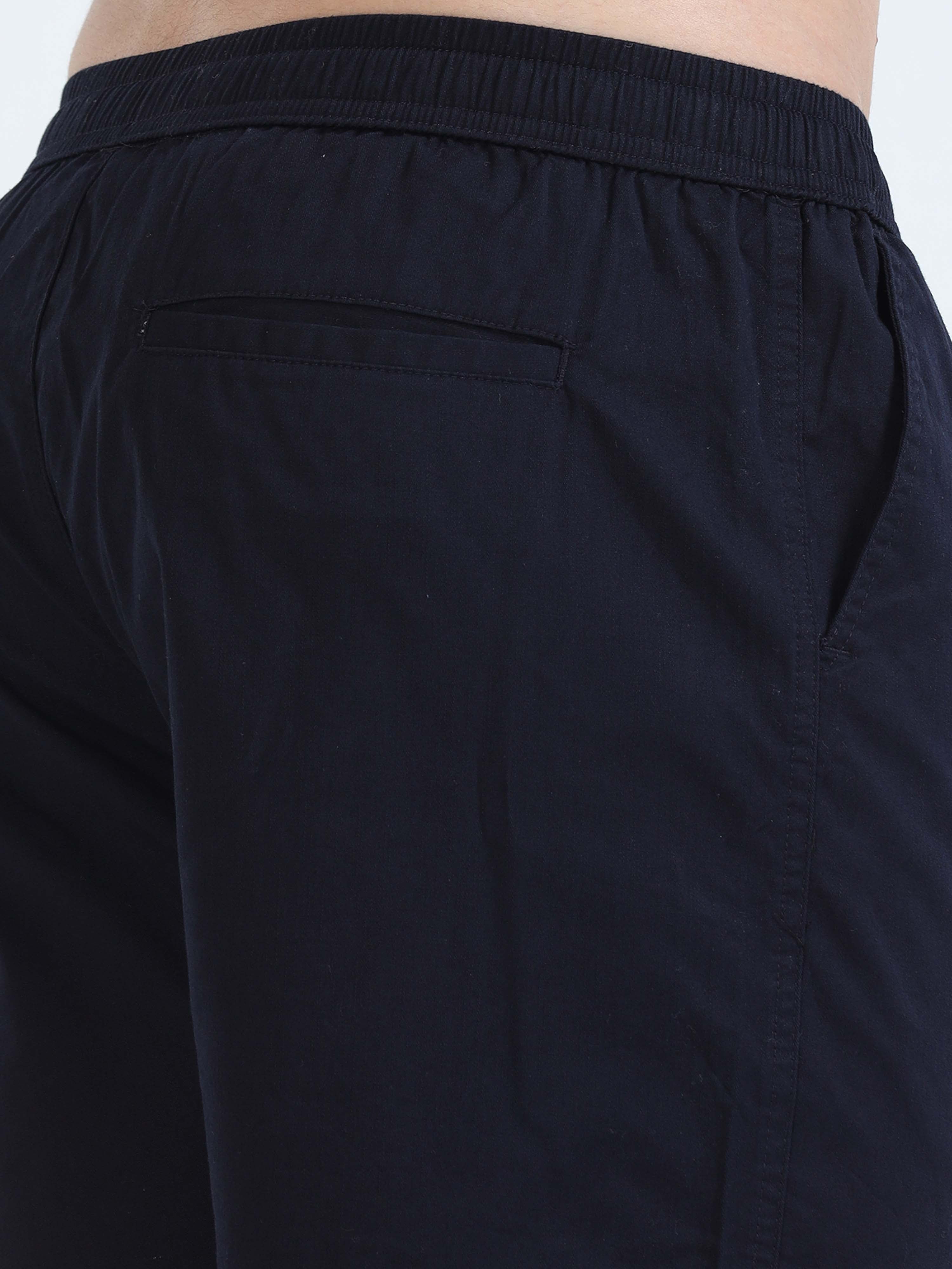 Soft Cotton Navy Plain Shorts for Men