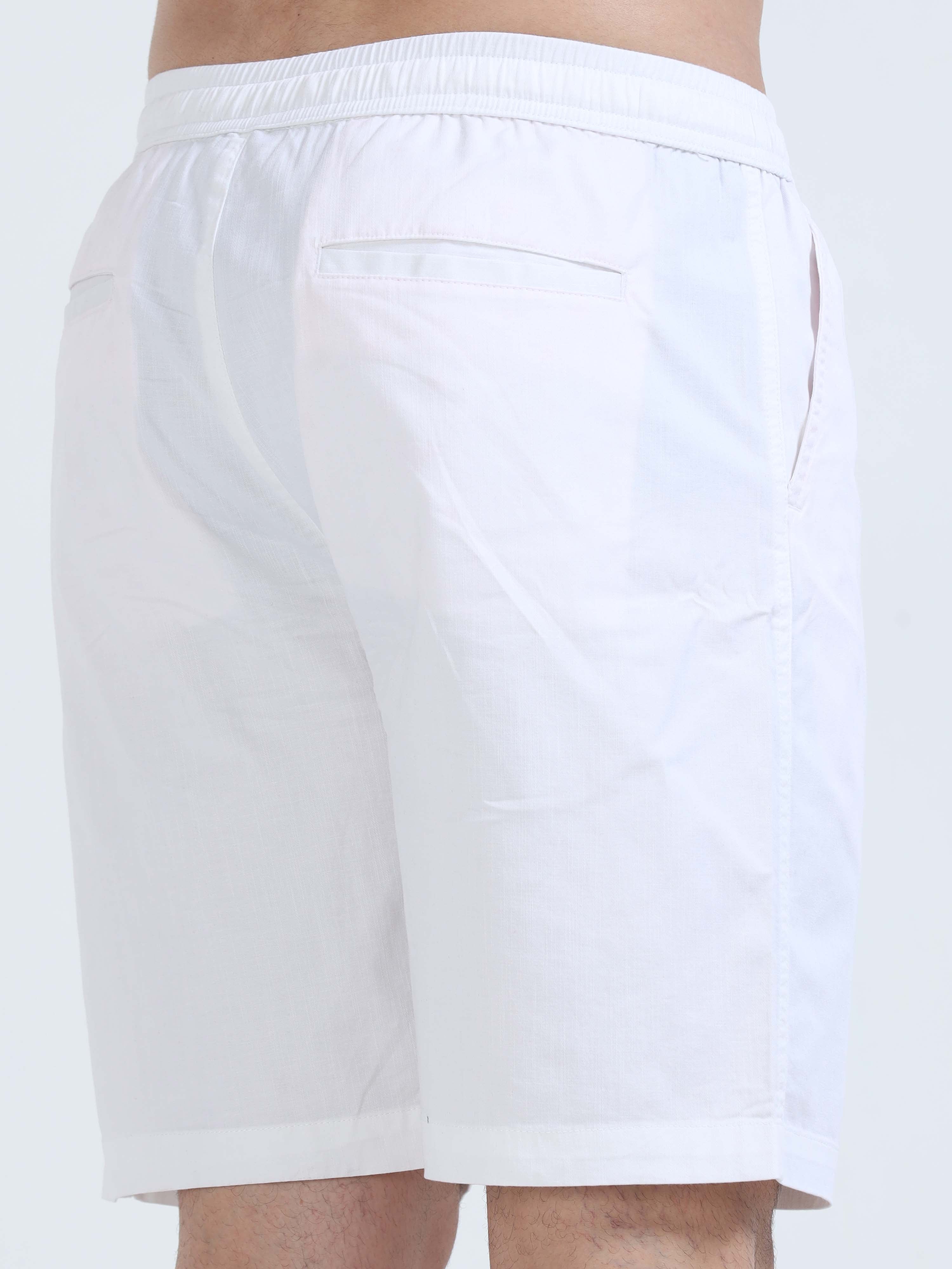 Soft Cotton White Shorts for Men