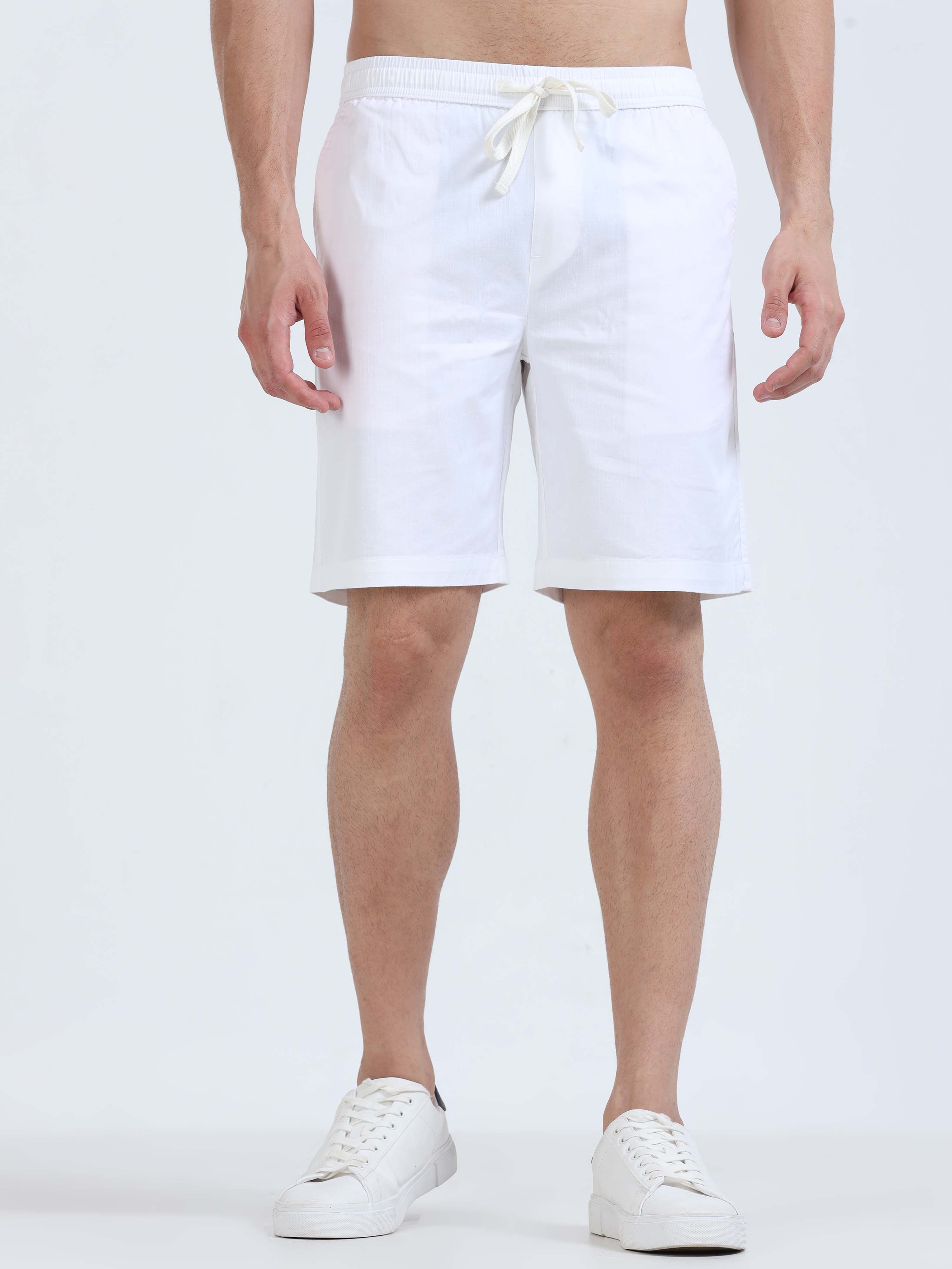 Soft Cotton White Shorts for Men