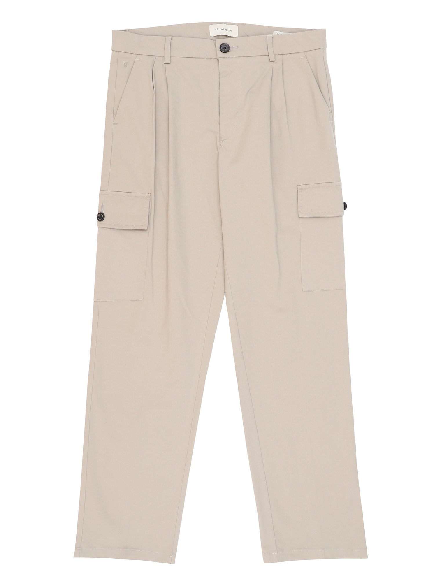 Milano Double Pleated Khaki Relaxed Cargo