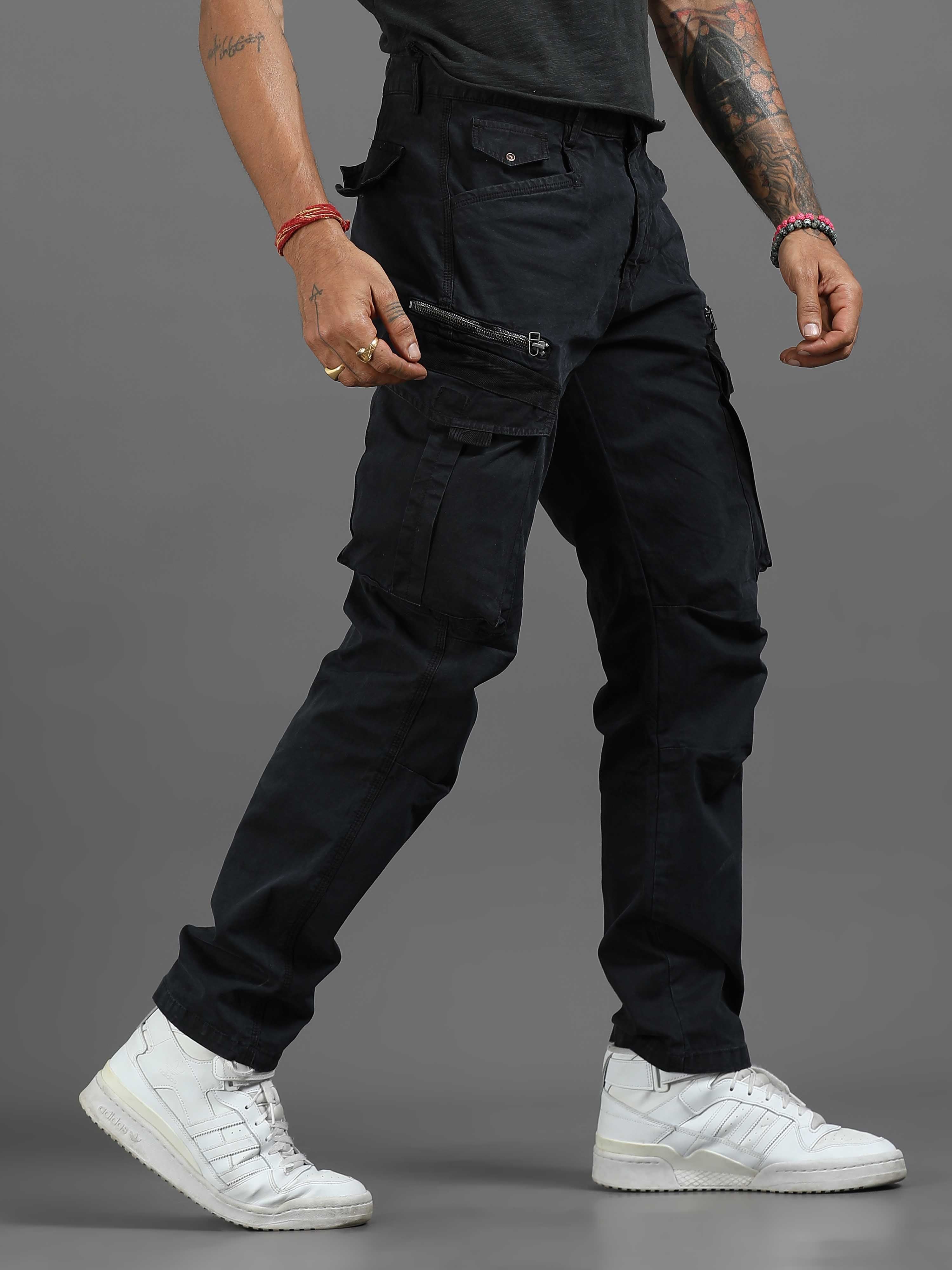 Rugged Zip Cargo Pants In Navy
