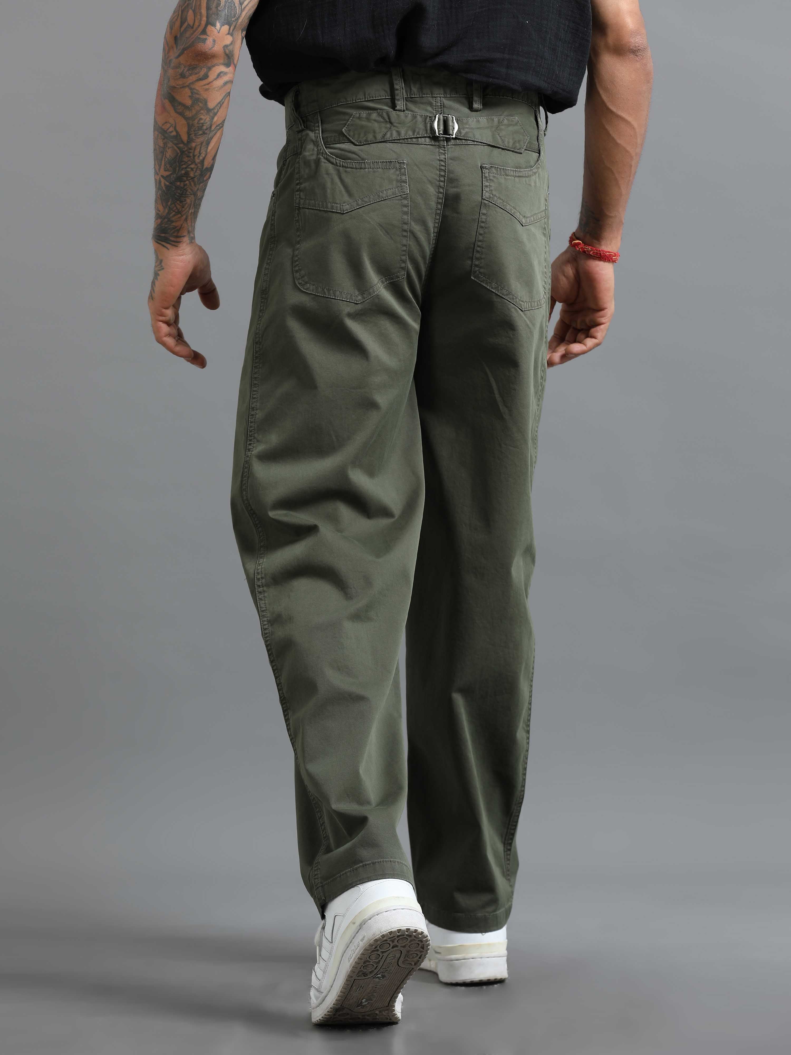 Milano Zip Trouser In Olive