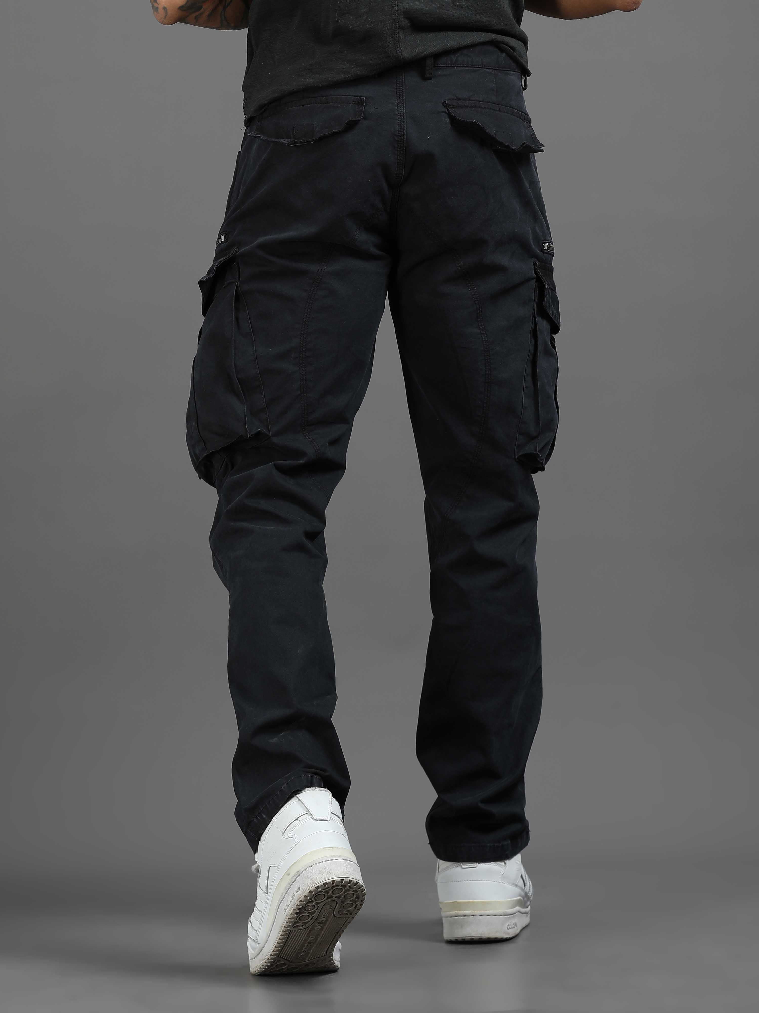Rugged Zip Cargo Pants In Navy