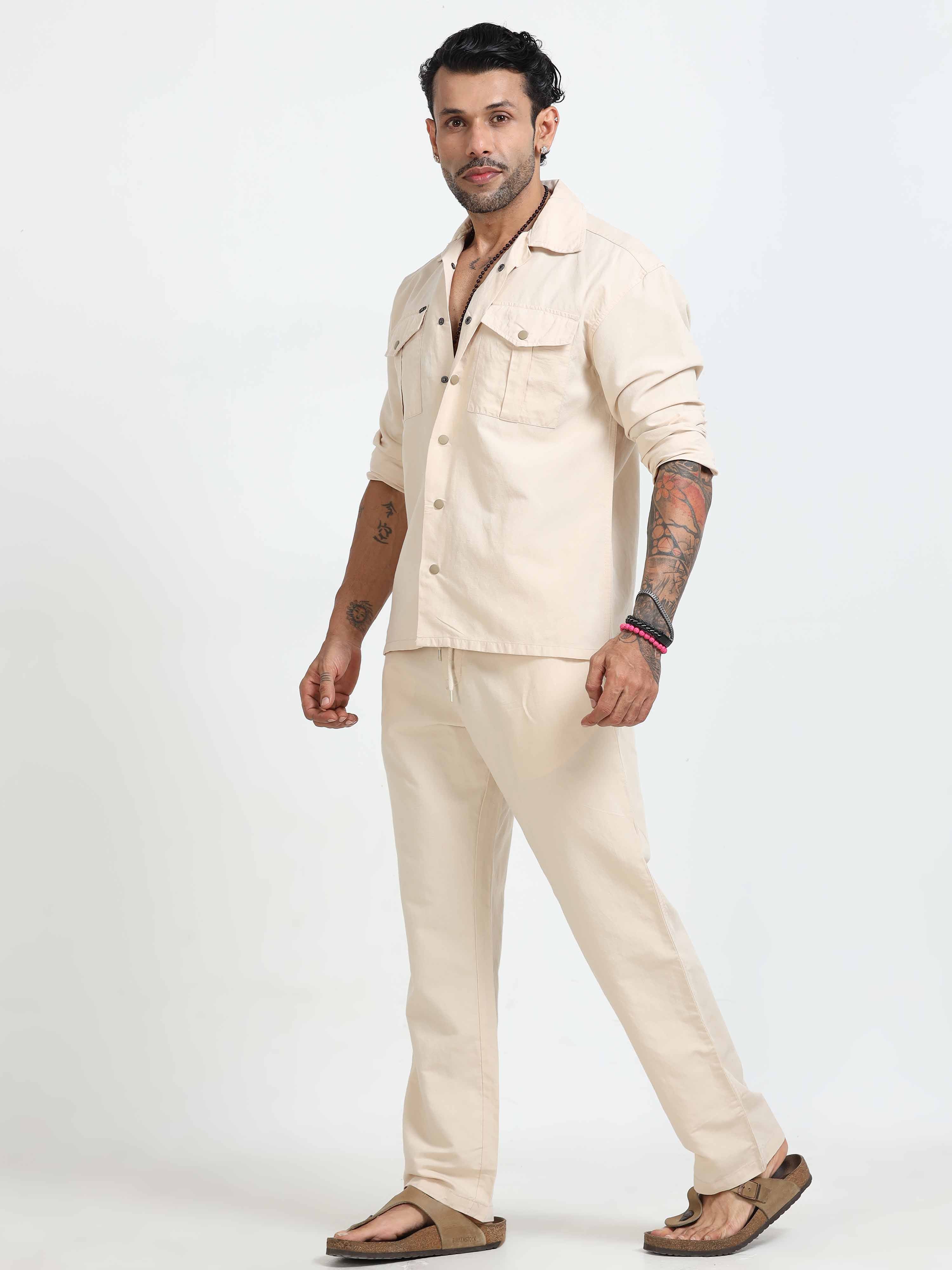 Linen Trouser In Cream