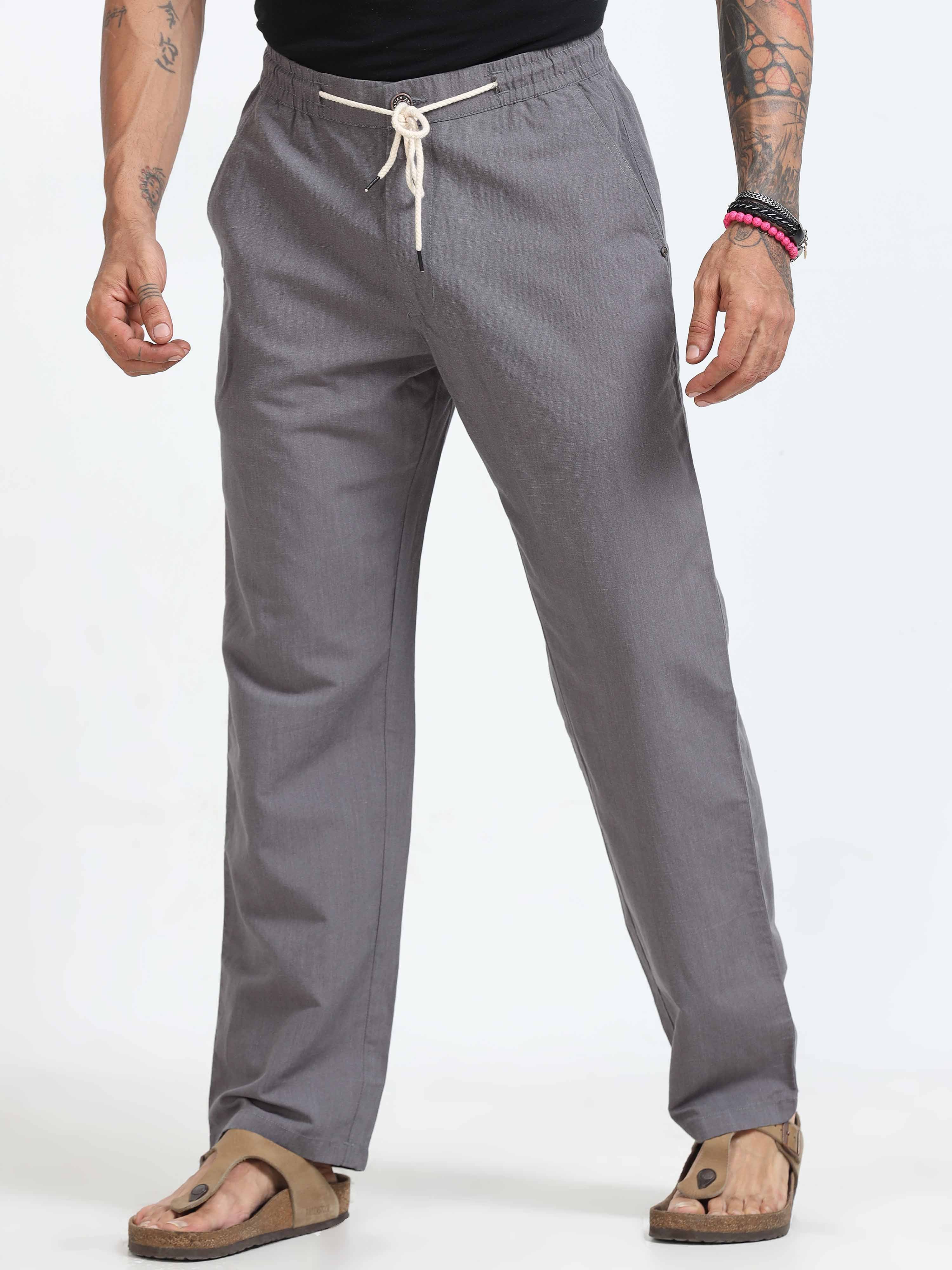 BreezeFlex Linen Trouser In Dark Grey