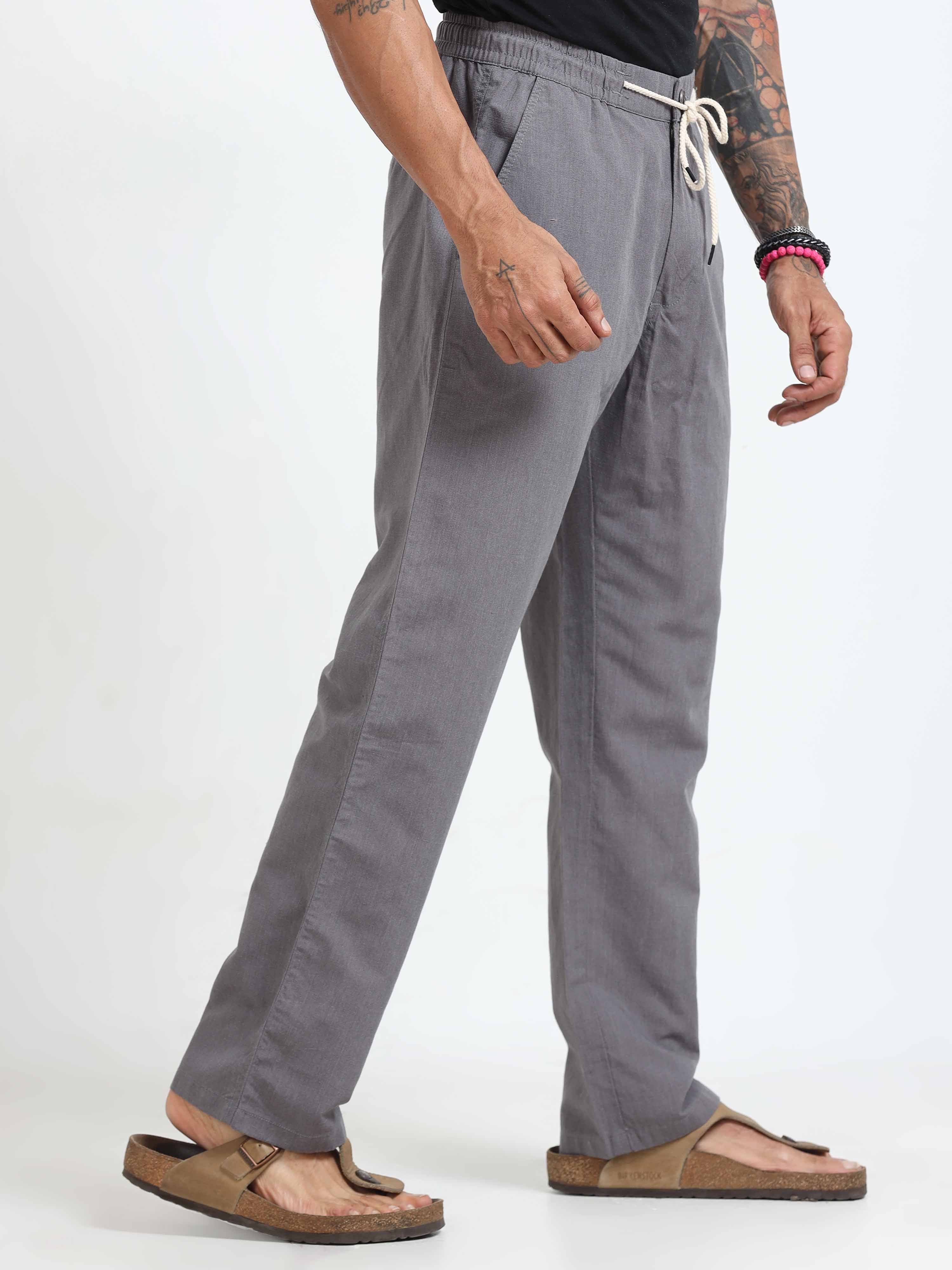 BreezeFlex Linen Trouser In Dark Grey