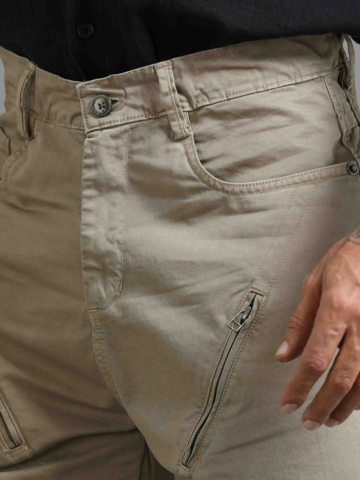 Milano Zip Trouser In Beige