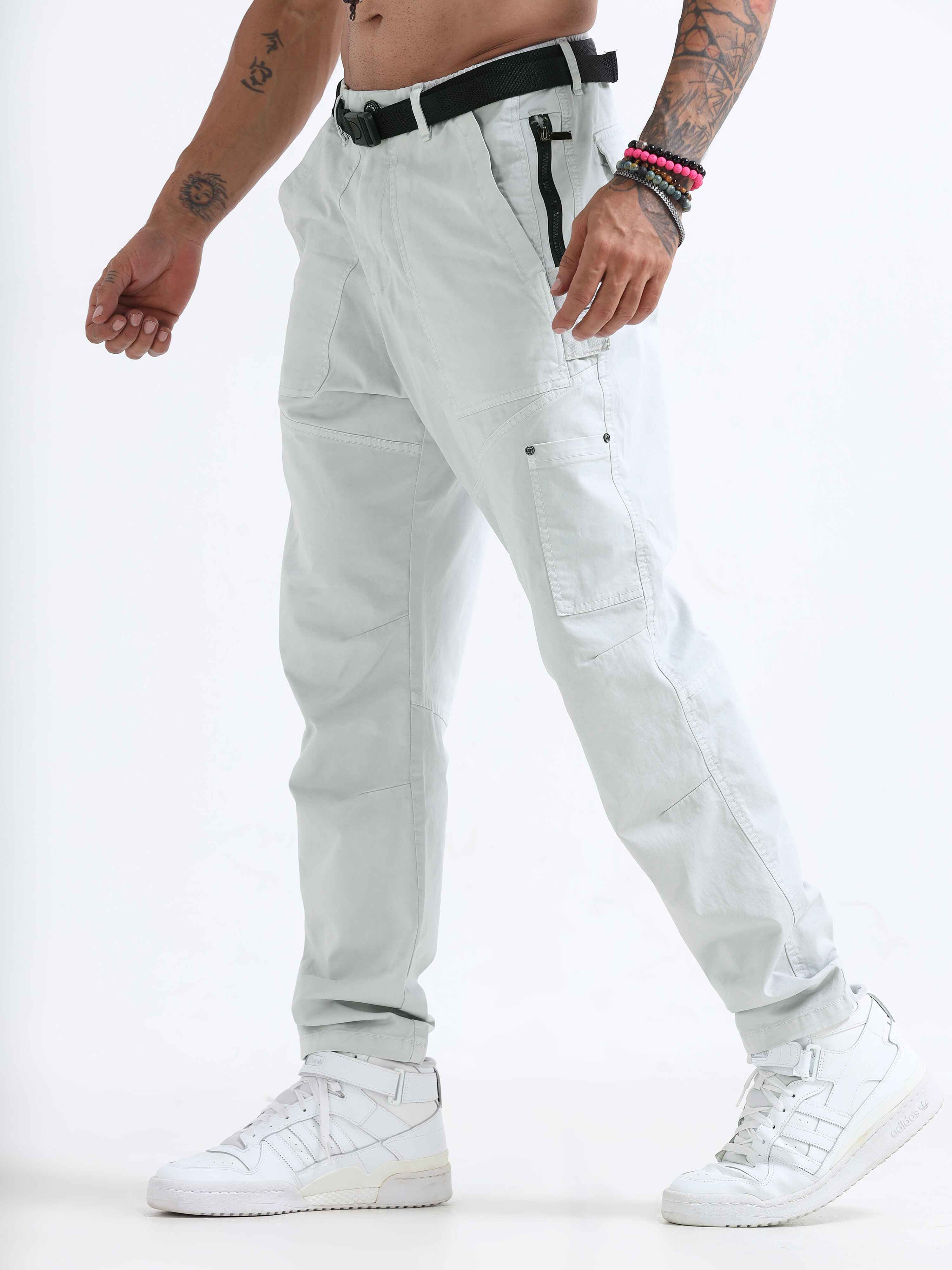 ZipCore Utility Pant In Mid White