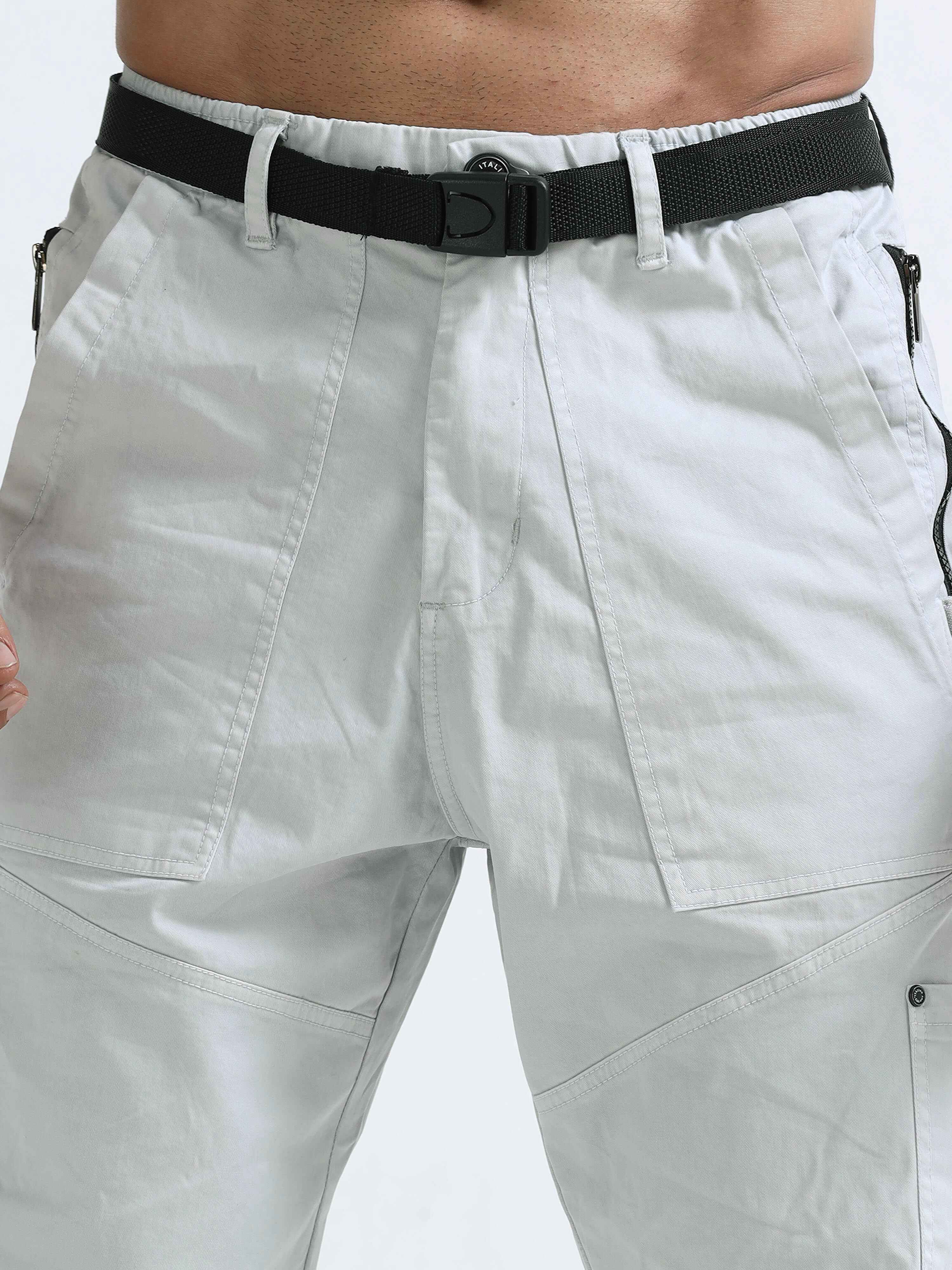 ZipCore Utility Pant In Mid White