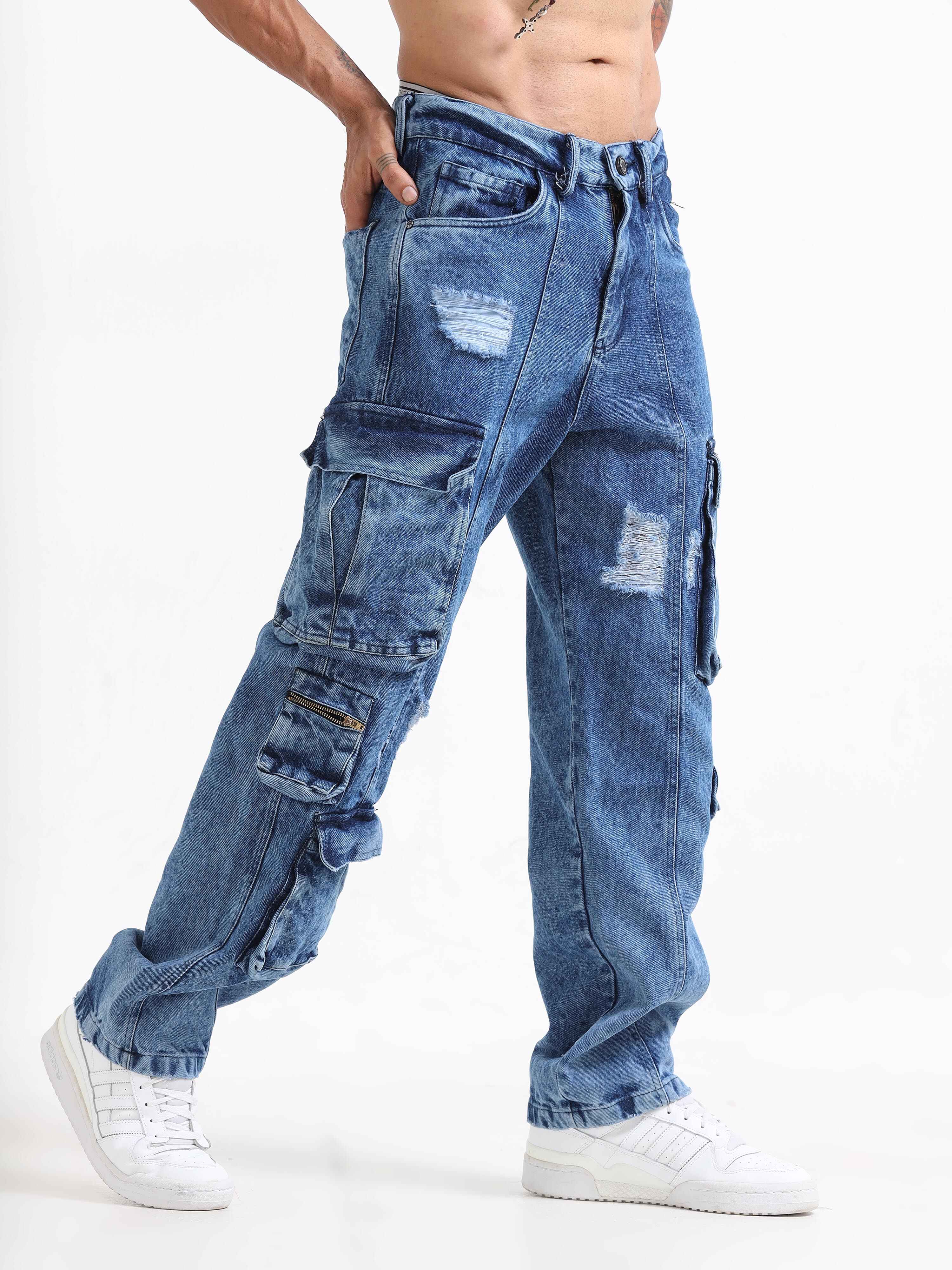 Wore-out Utility Pant Denim In Blue for men