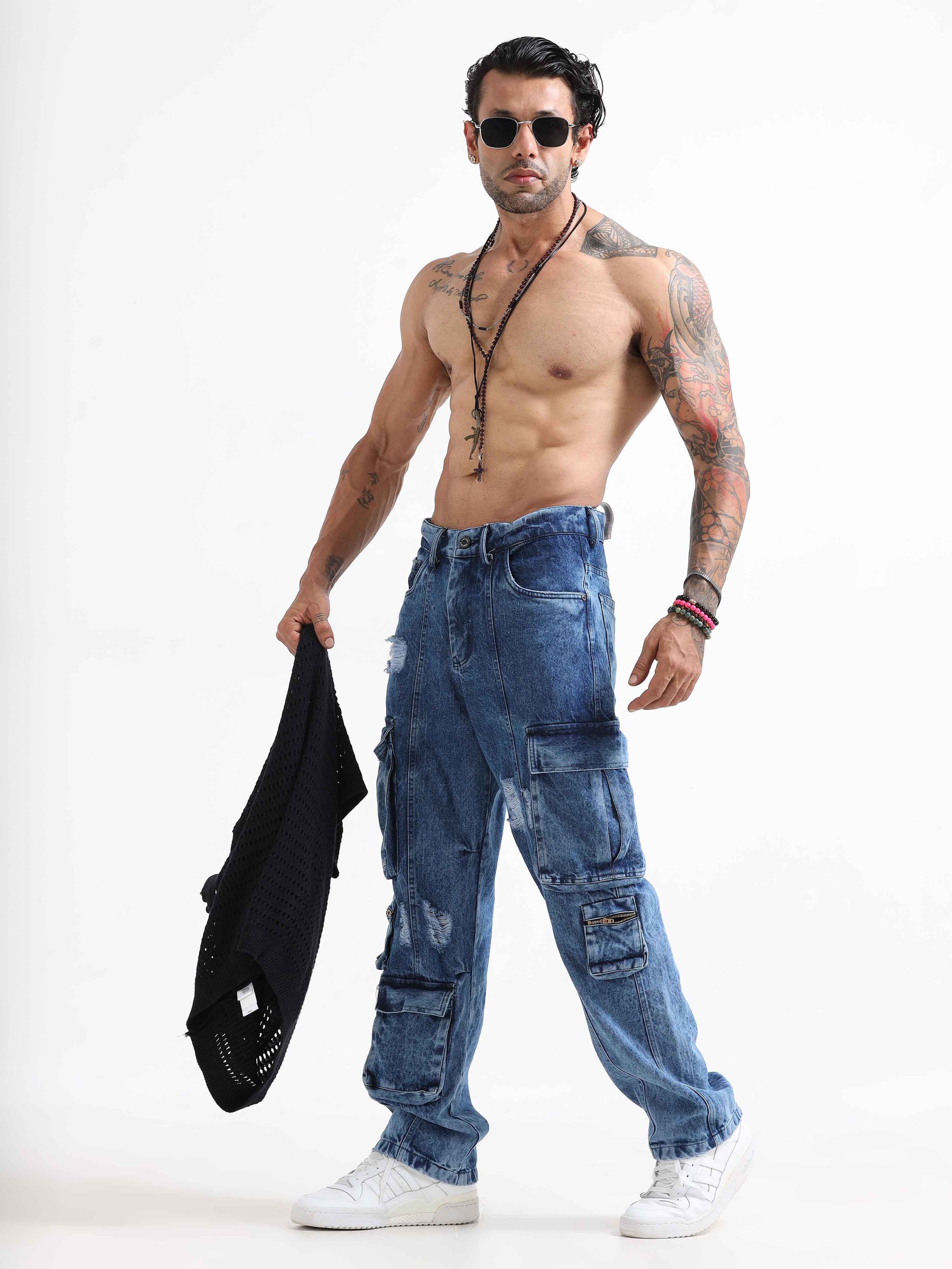 Wore-out Utility Pant Denim In Blue for men