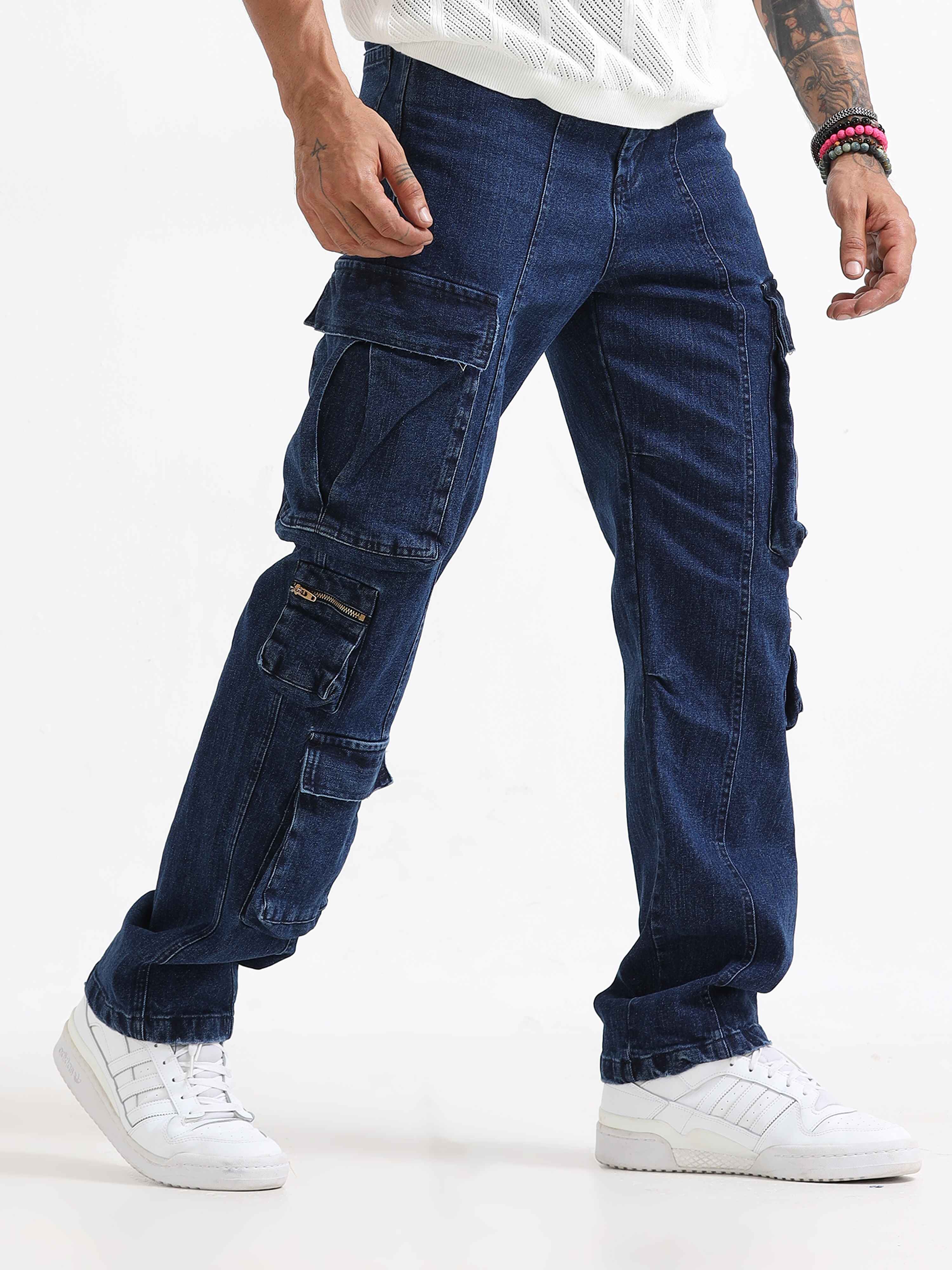 Utility Cargo In Dark Blue for Men