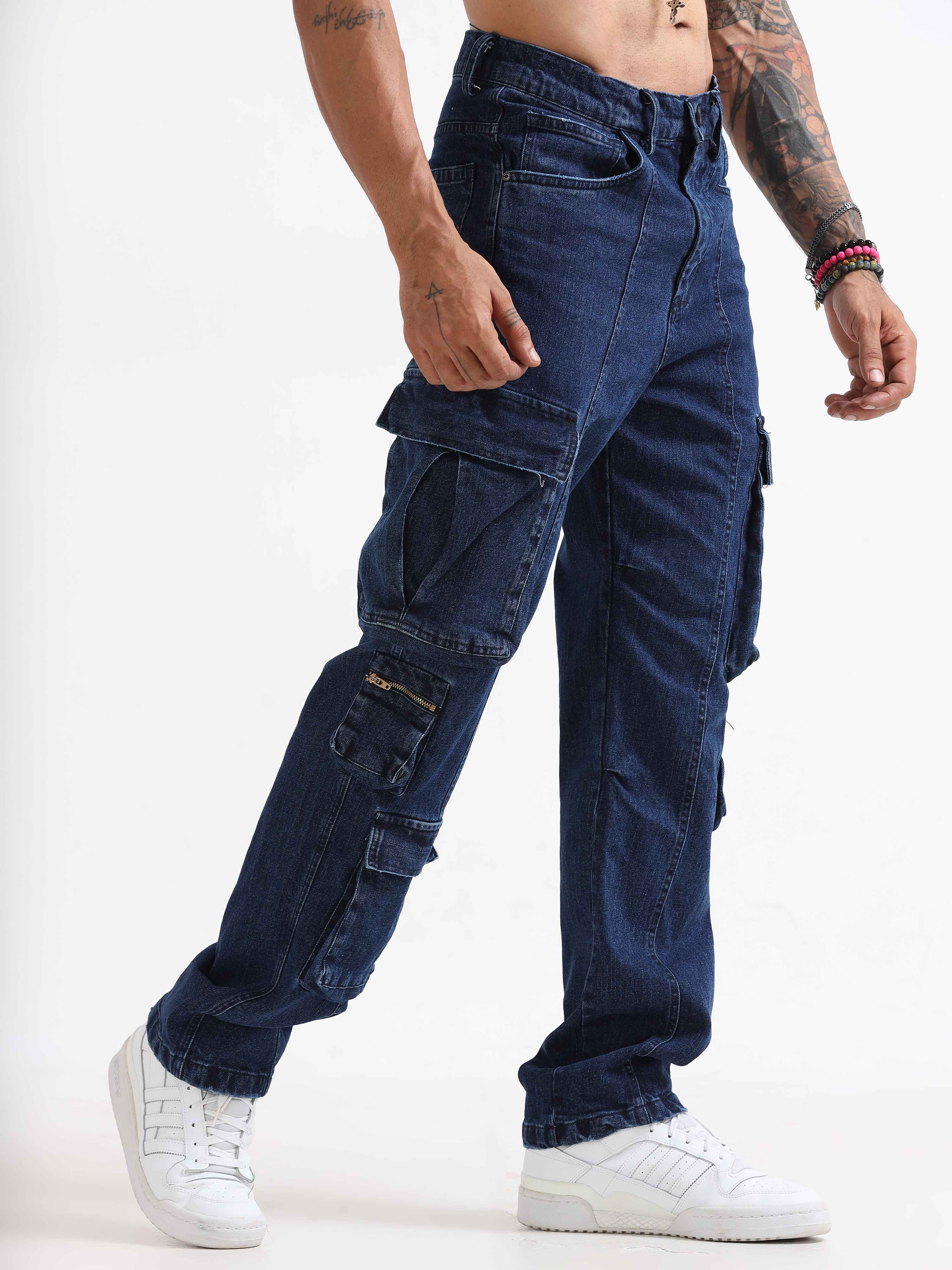 Utility Cargo In Dark Blue for Men