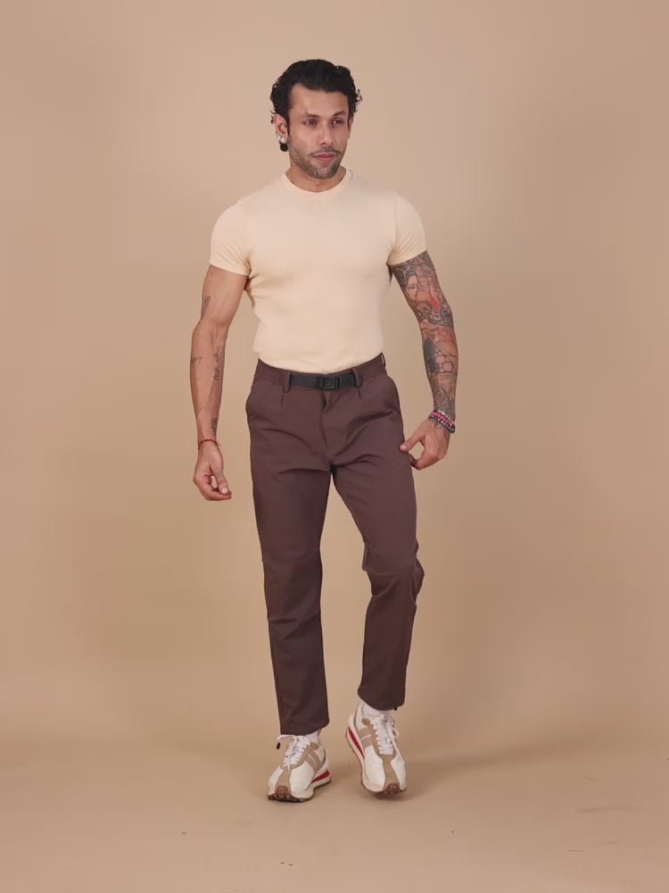 Mens Jogger Pants In Brown