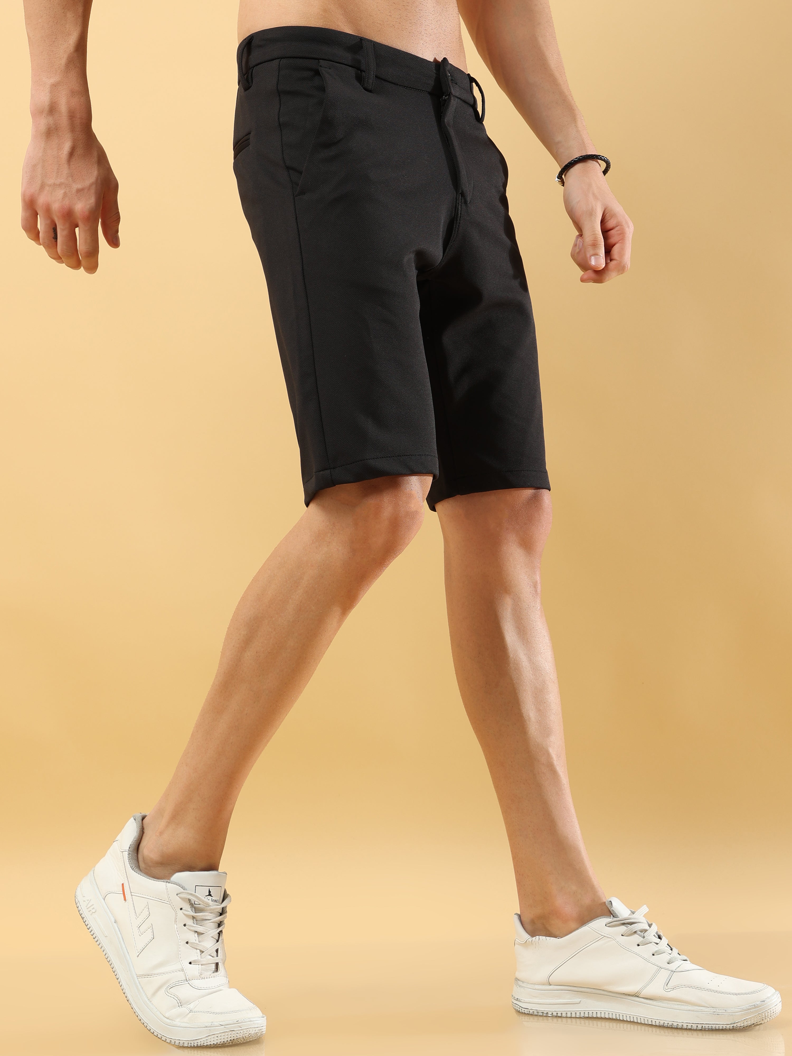 Power Stretch Black Shorts for Men