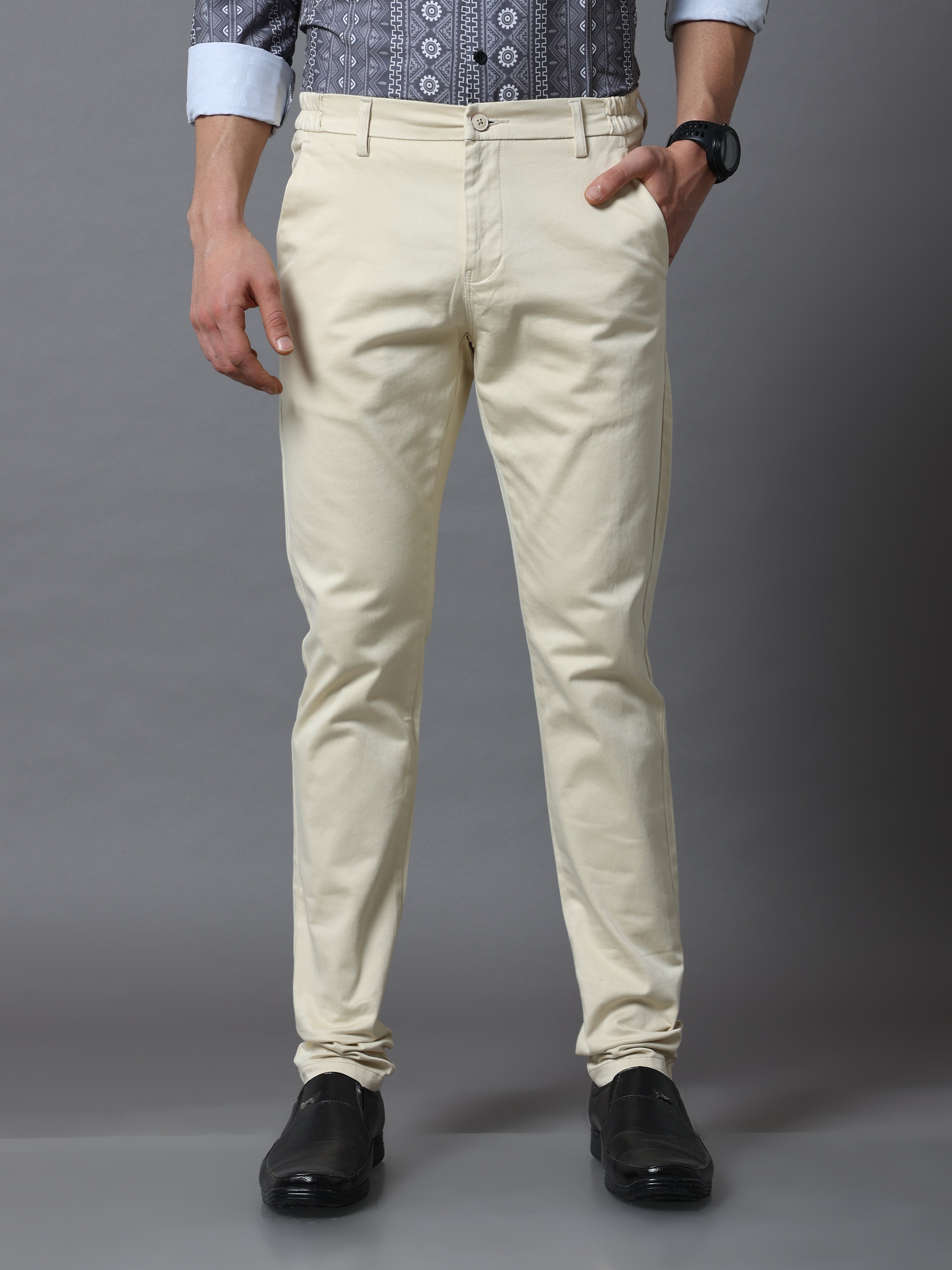 Flexi Waist Cream Trouser