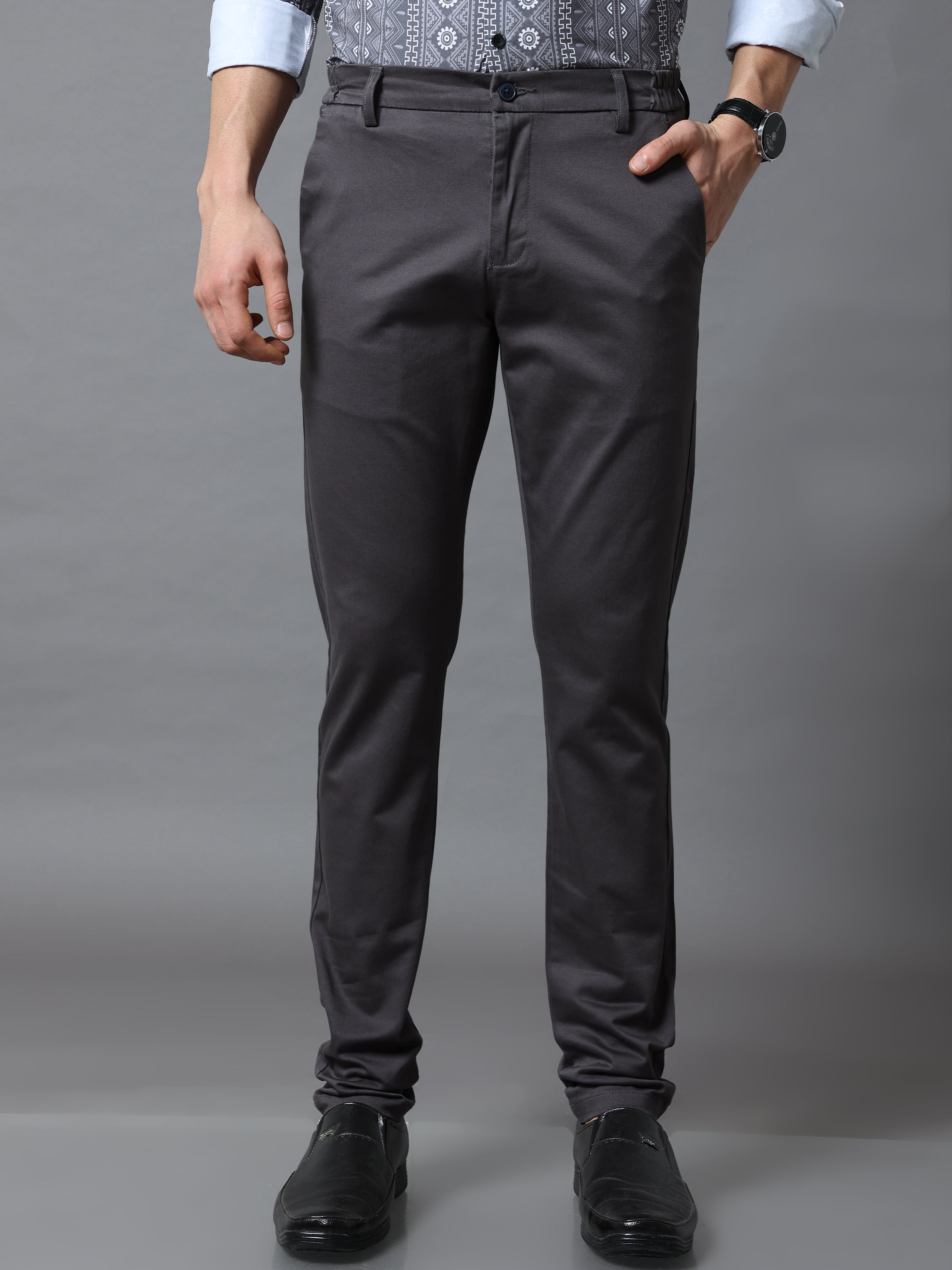 Flexi Waist Dark Grey Trouser