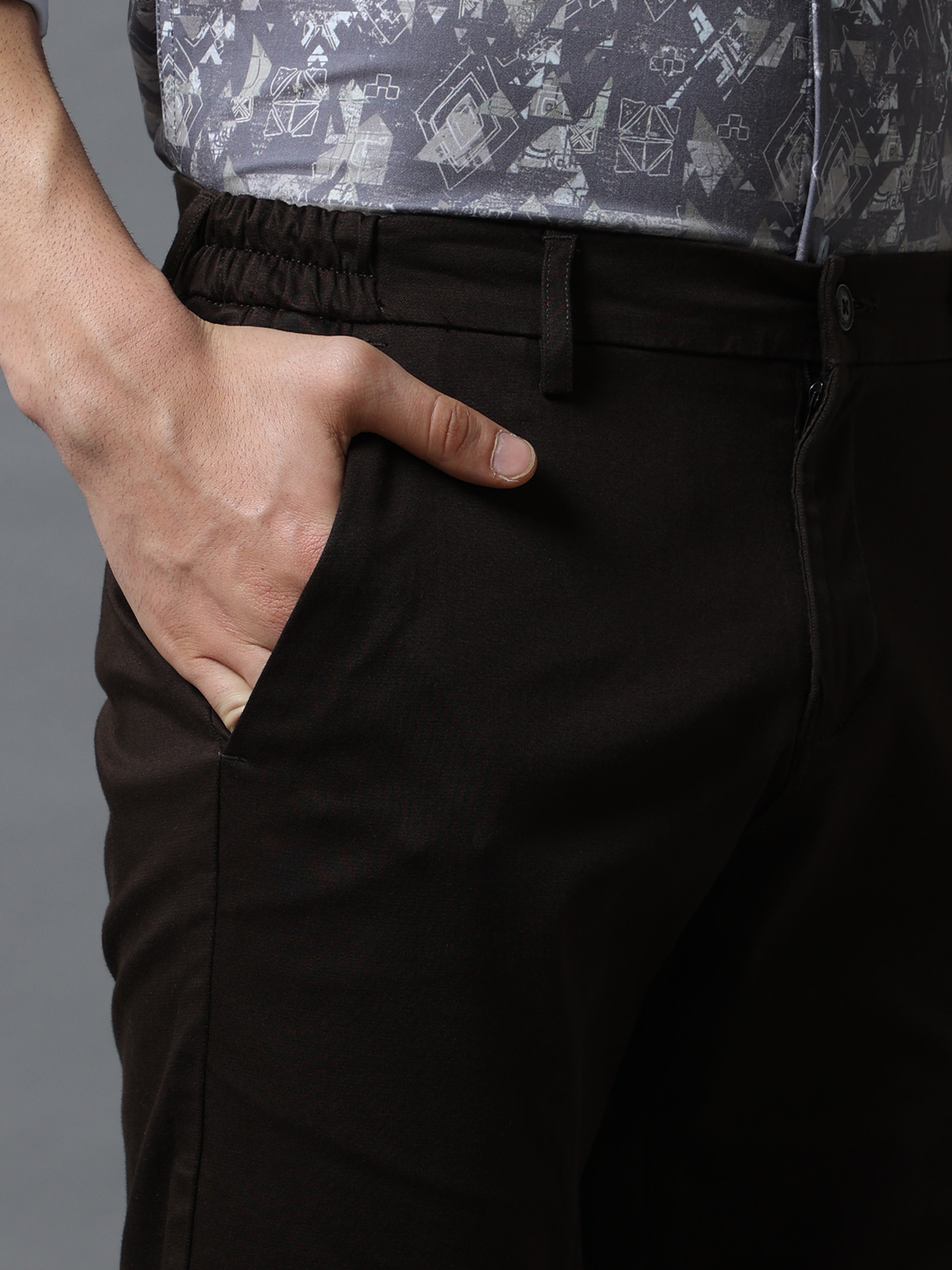 Flexi Waist Brown Trouser