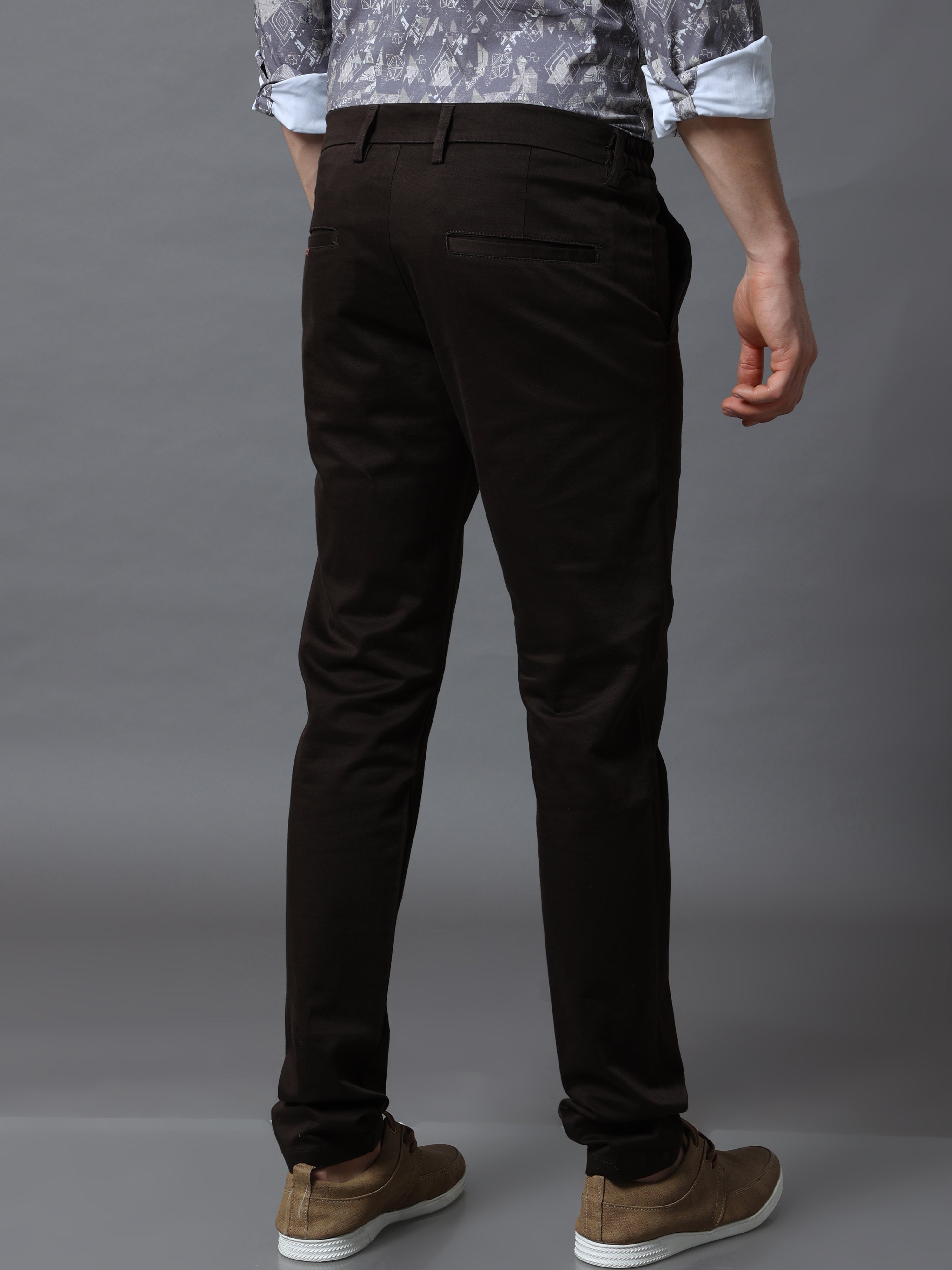Flexi Waist Brown Trouser