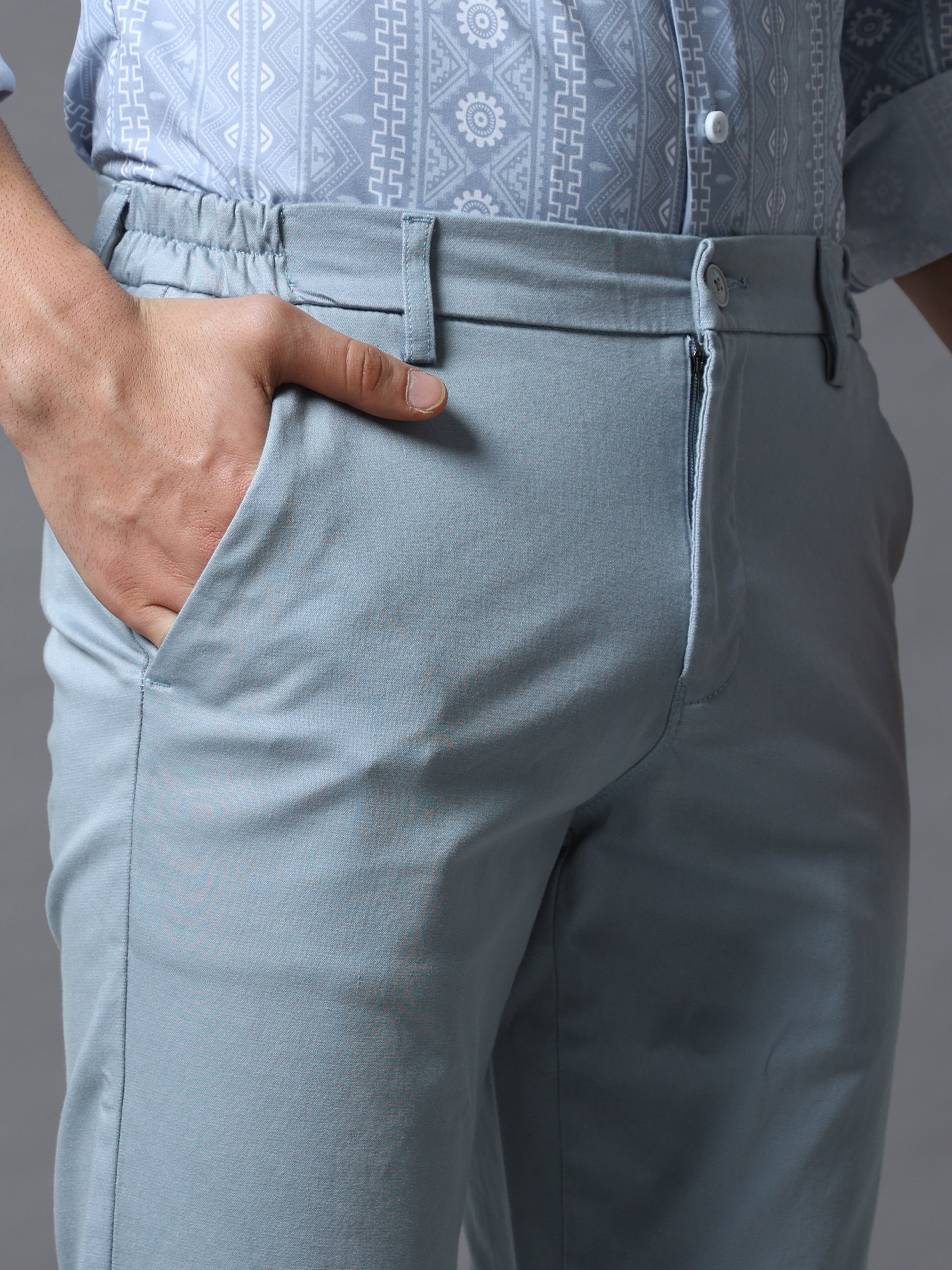Flexi Waist Aagean Blue Trouser