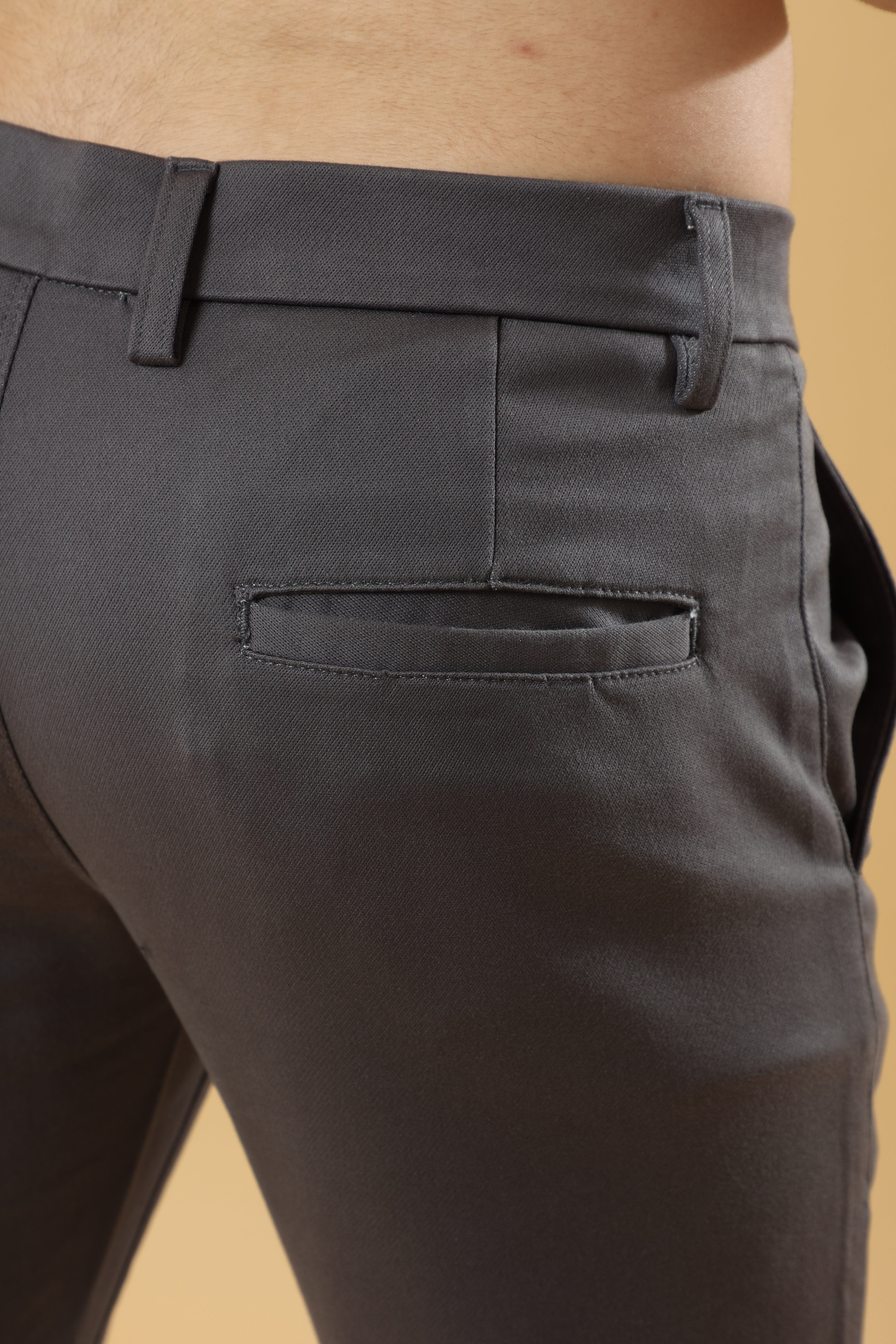 Double Cloth Cotton Dark Grey Trouser