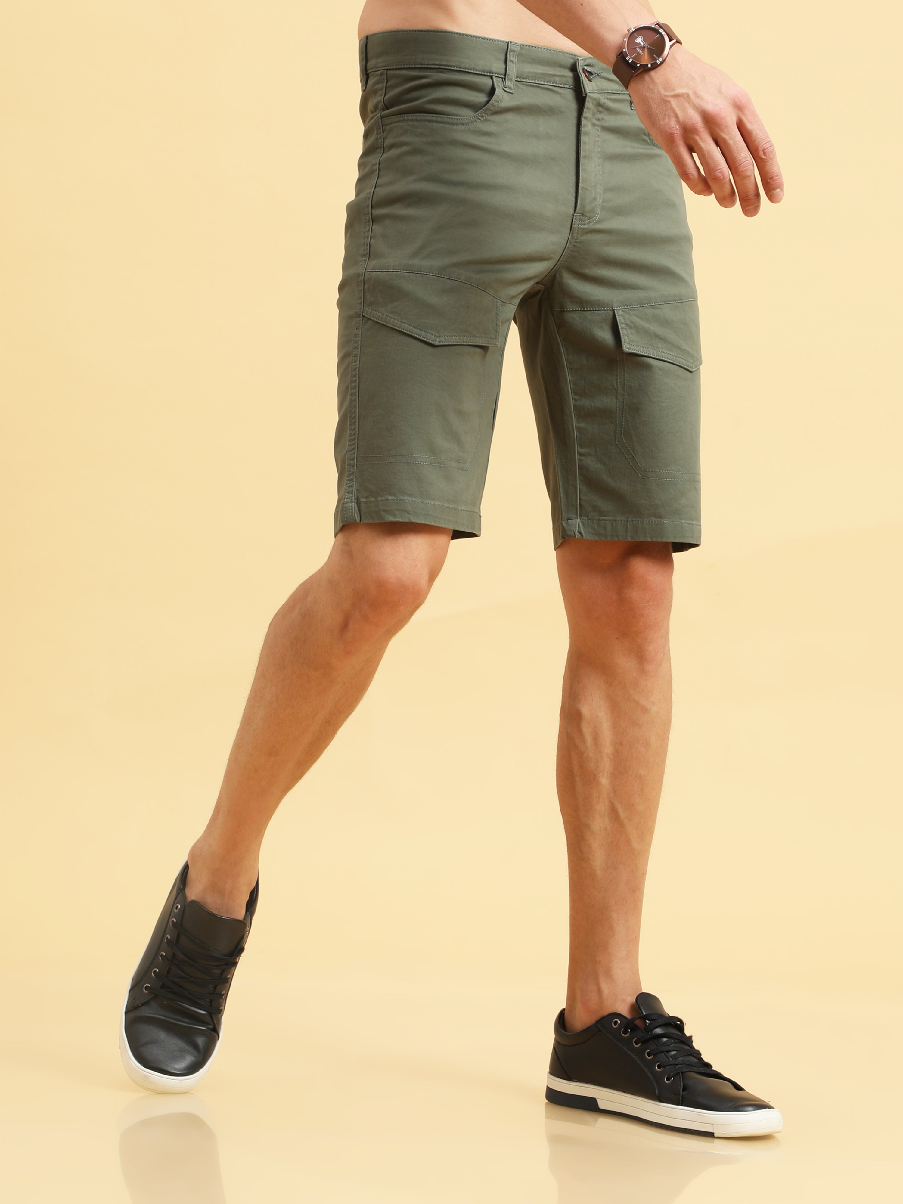 Vibrant Olive Shorts for Men 
