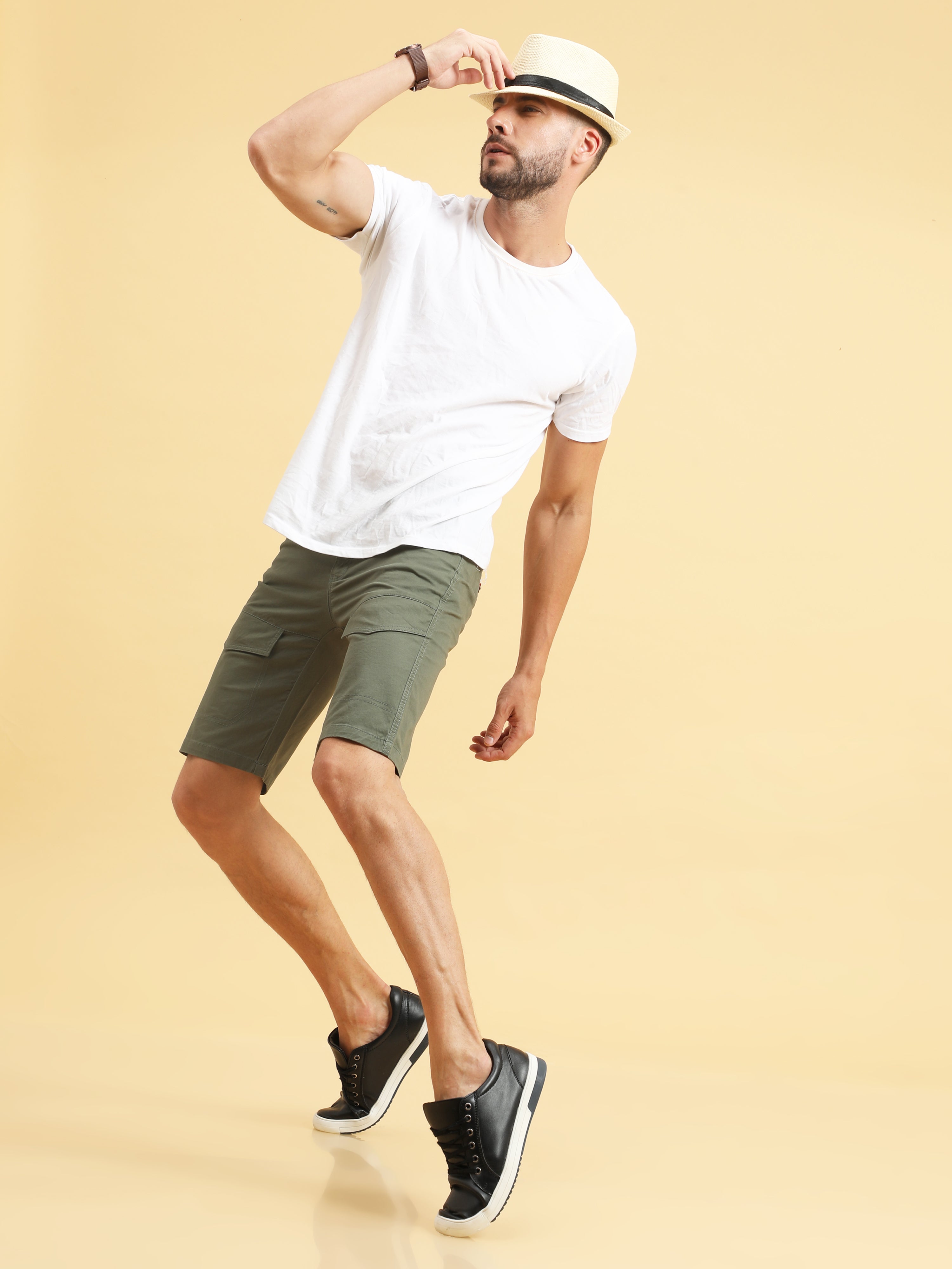 Vibrant Olive Shorts for Men