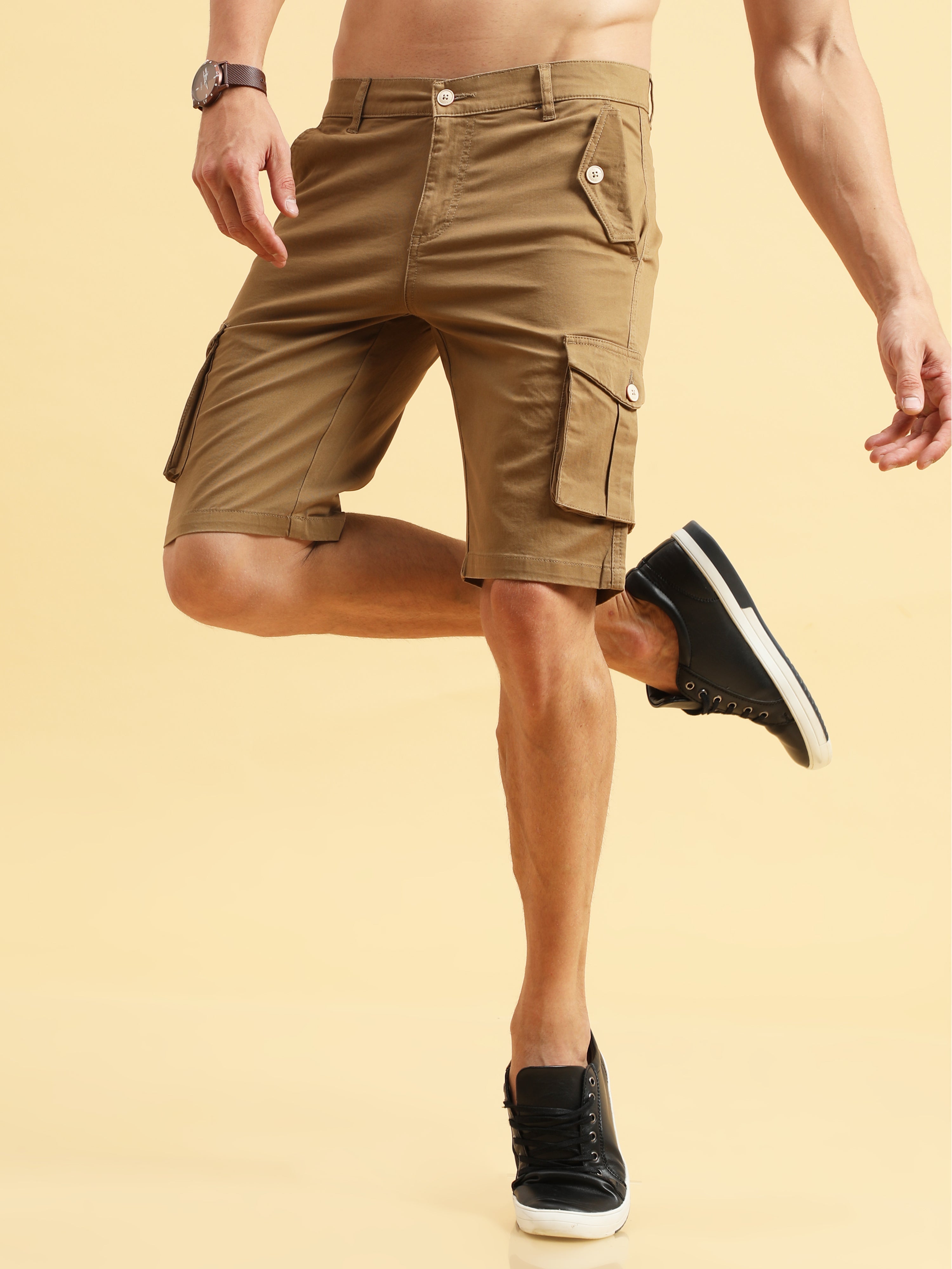 Tan Mens Cargo Shorts 